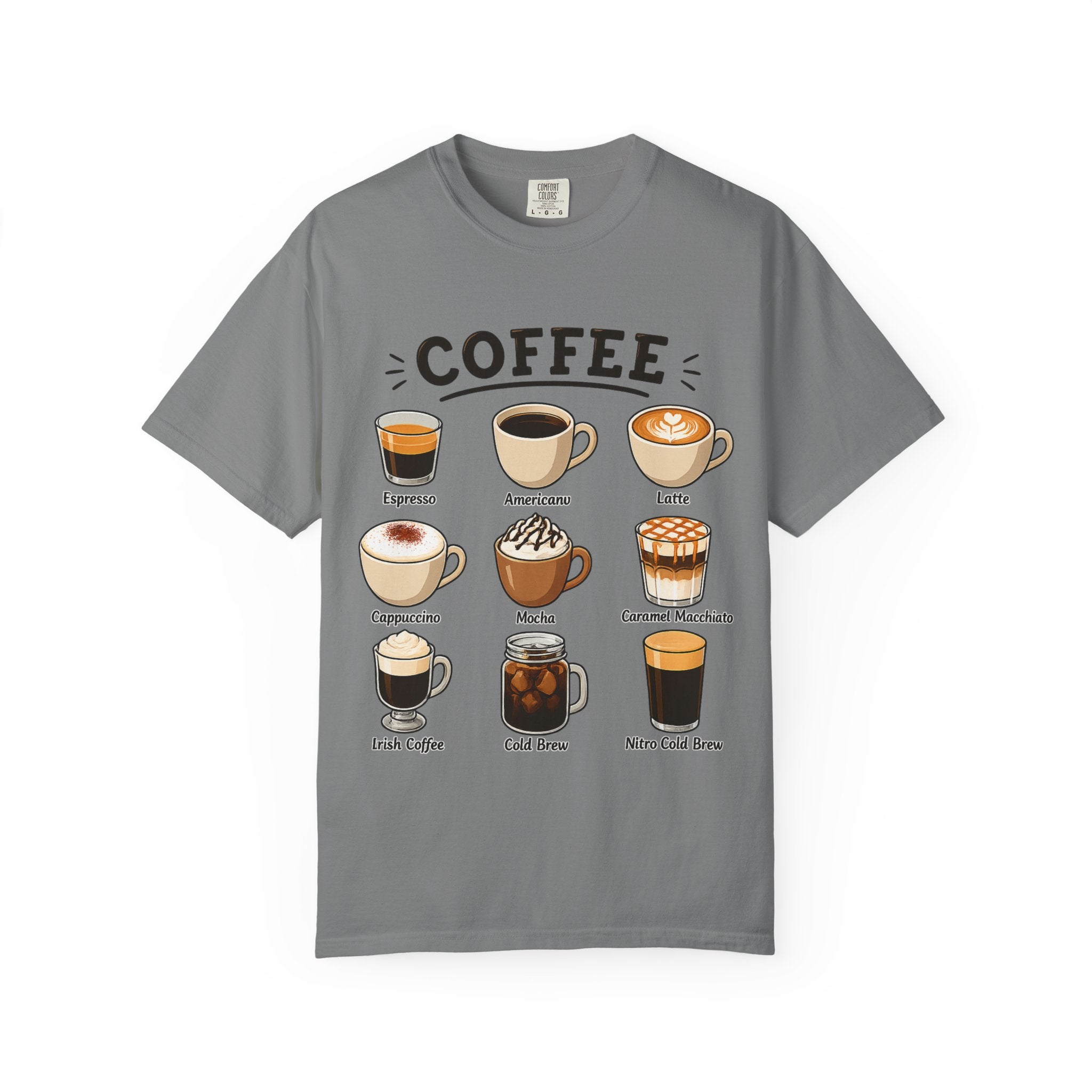Coffee Types T-Shirt — Illustrated Coffee Guide Tee