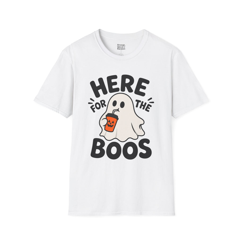 Here for the Boos T-Shirt | Halloween Ghost Graphic Tee
