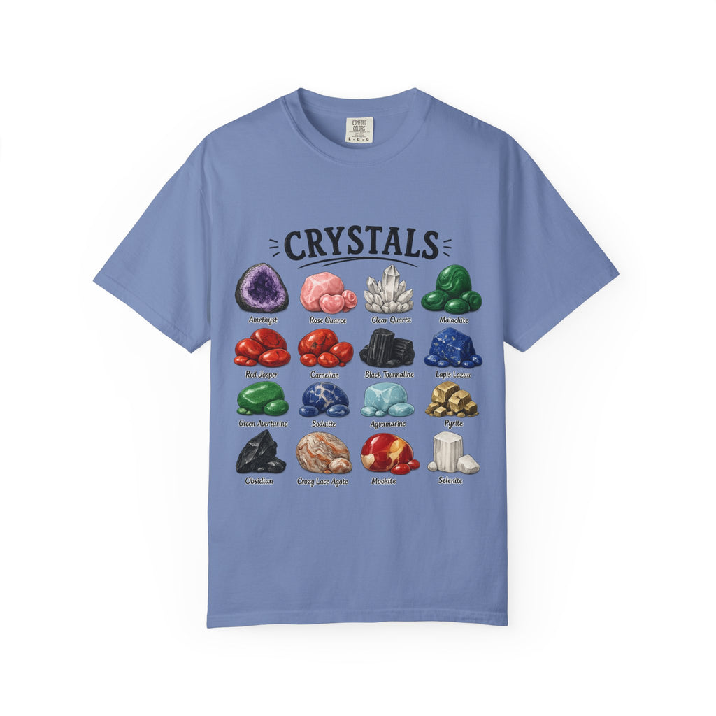 Crystal Guide T-Shirt — Illustrated Gemstone Chart Tee