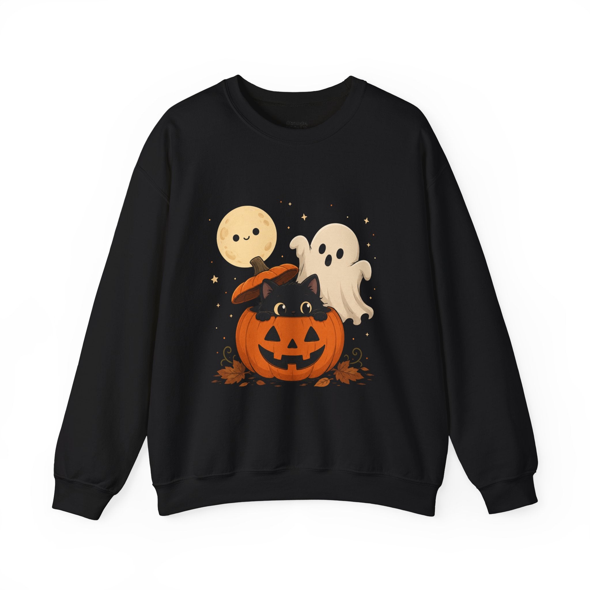 Cute Halloween Pumpkin Cat Ghosts Sweatshirt