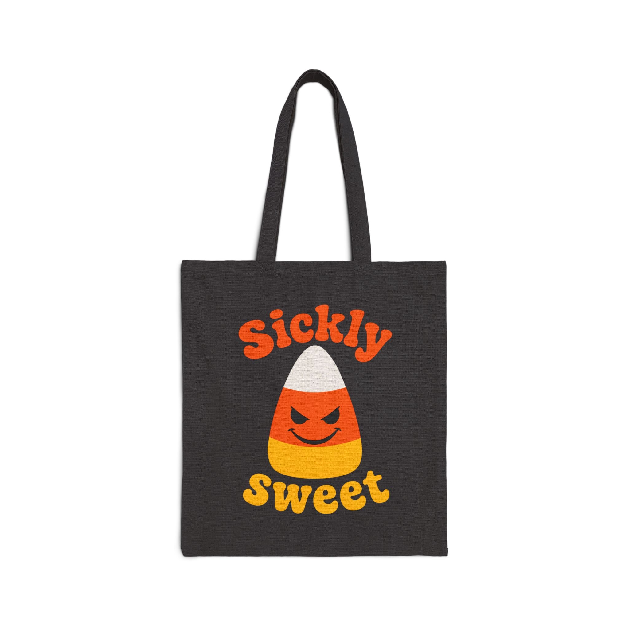 Reusable Single Sided Trick-or-Treat Bag — "Sickly Sweet" Candy Corn Halloween Cotton Canvas Tote