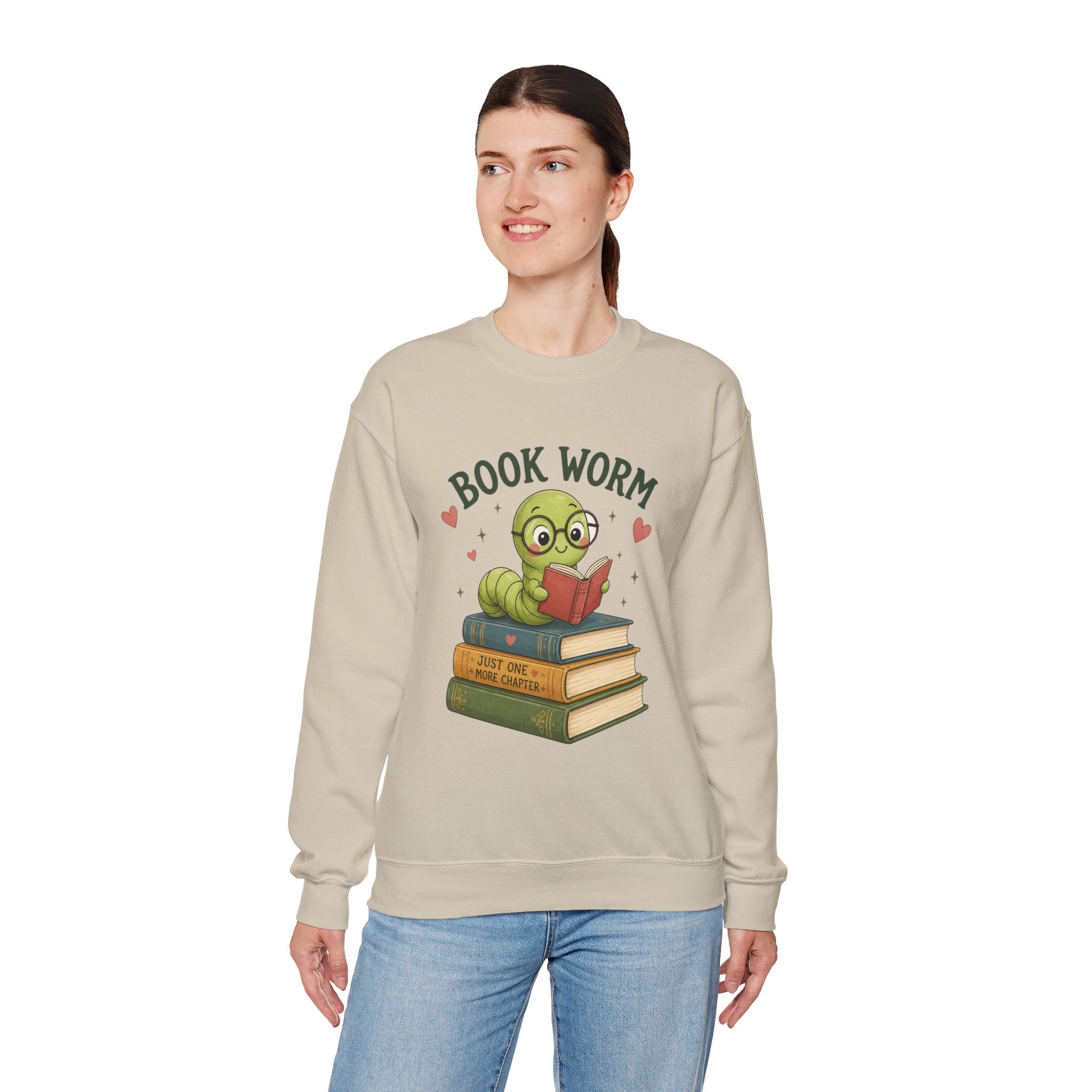 Book Worm Sweatshirt — Cute Reading Lover Crewneck