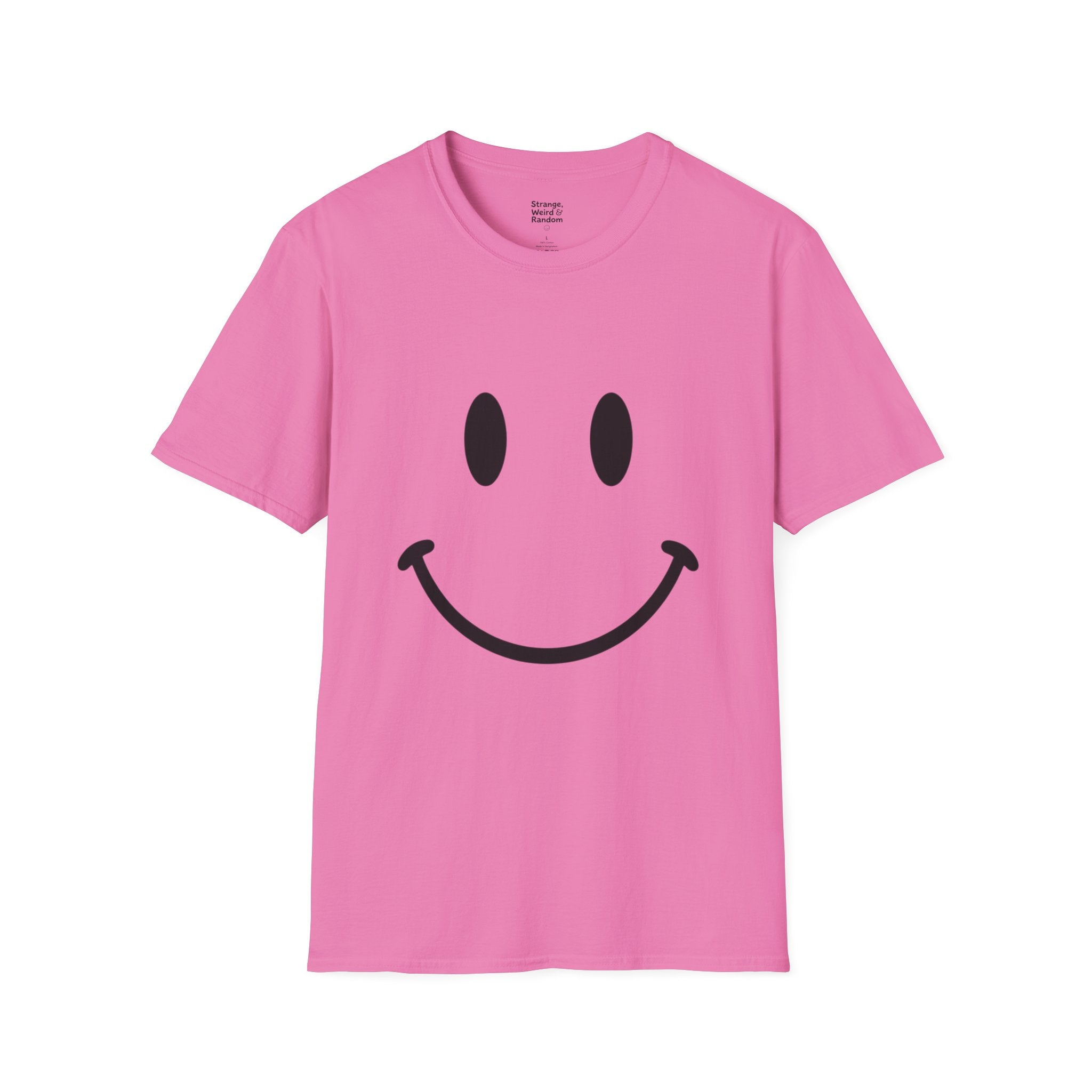 Large Black Smiley Face T-Shirt | Orange Graphic Tee