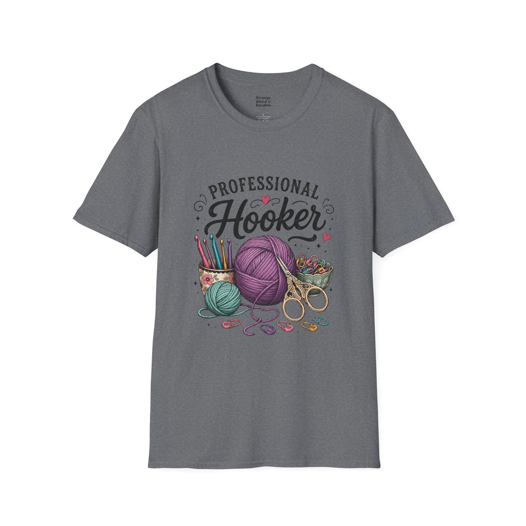 Professional Hooker Crochet Yarn T-Shirt | Knitting Hooks, Ball of Yarn