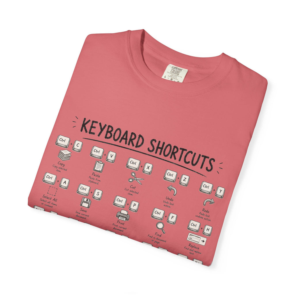 Keyboard Shortcuts T-Shirt — Programmer Tech Cheat Sheet Tee