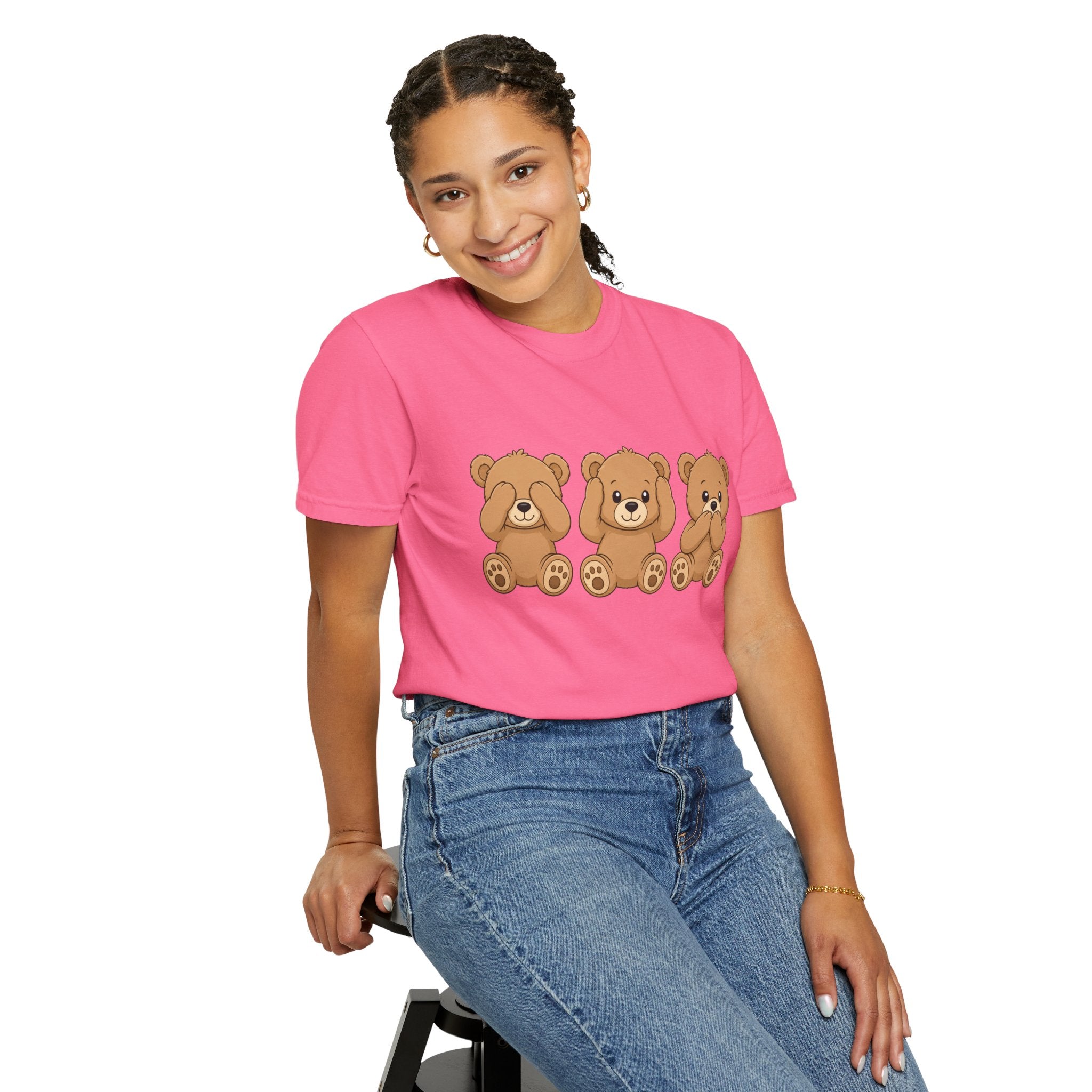 See No Evil Bears T‑Shirt — Cute Three Teddy Design, Cute Animal Tee for Kids & Adults