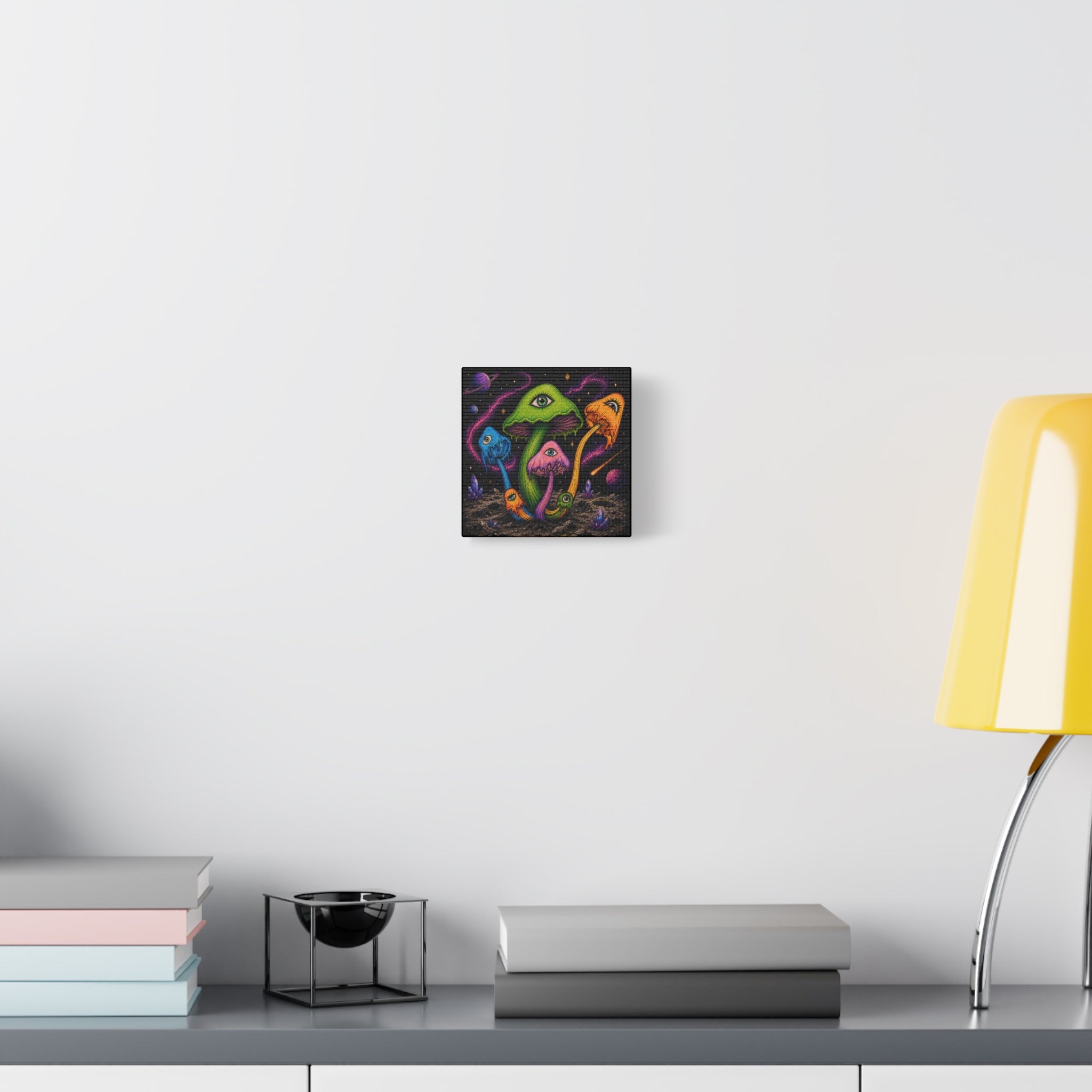 Psychedelic Mushroom Canvas Print — Trippy Cosmic Eyes Wall Art