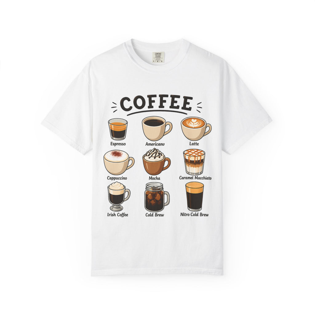 Coffee Types T-Shirt — Illustrated Coffee Guide Tee