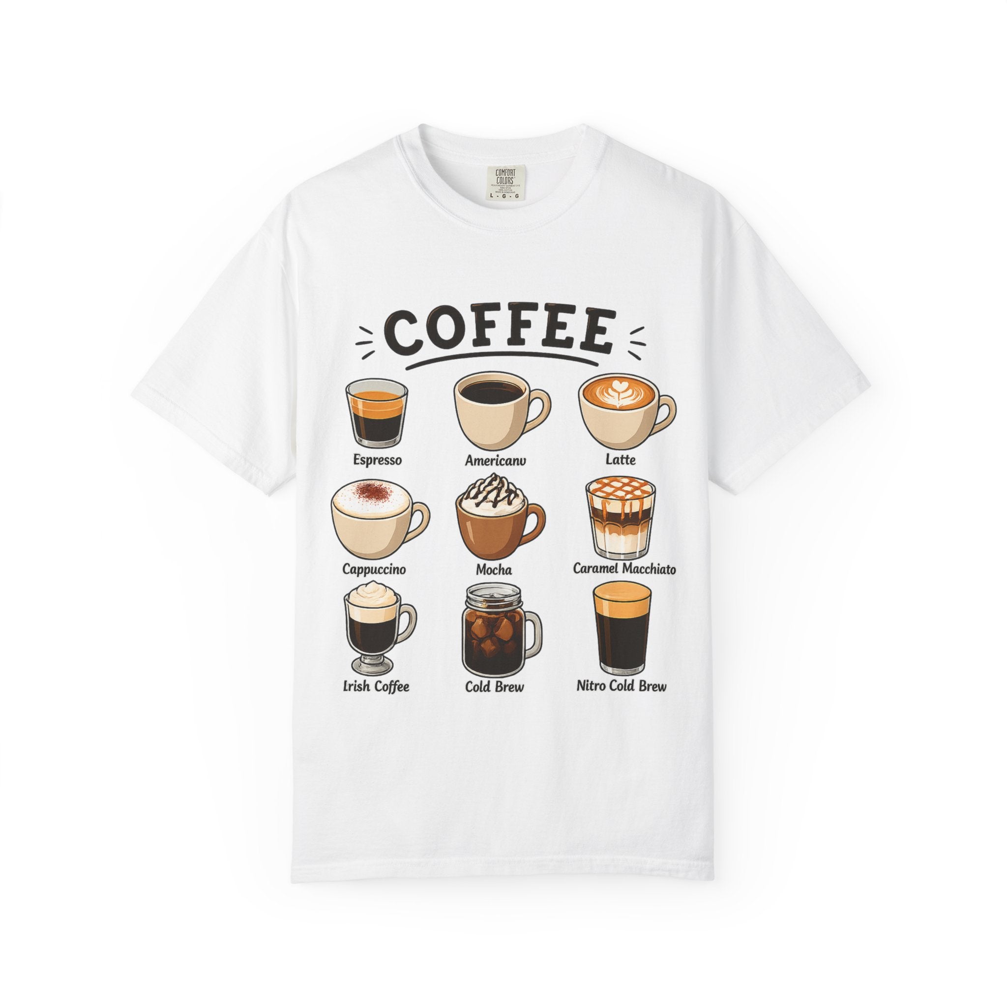 Coffee Types T-Shirt — Illustrated Coffee Guide Tee