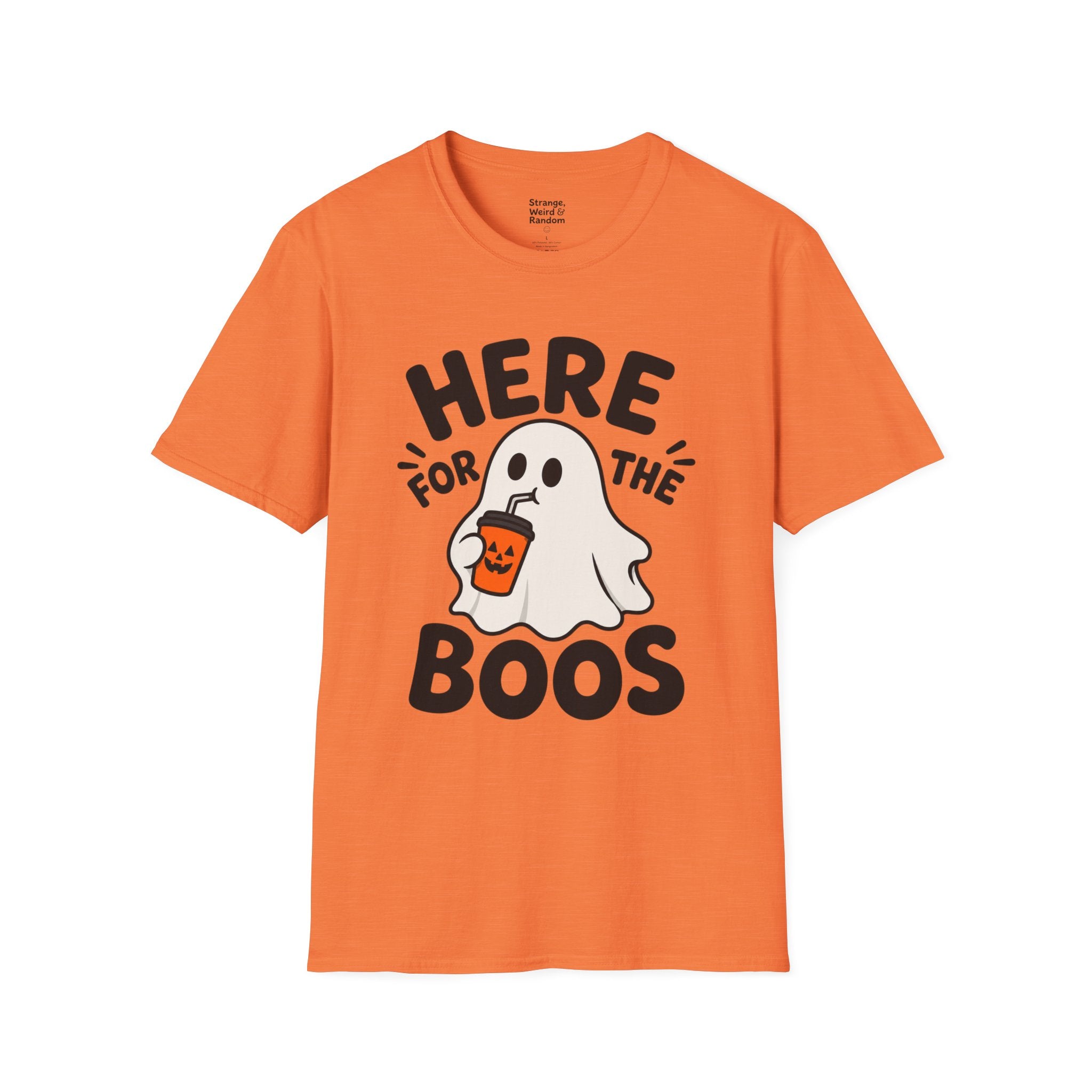 Here for the Boos T-Shirt | Halloween Ghost Graphic Tee
