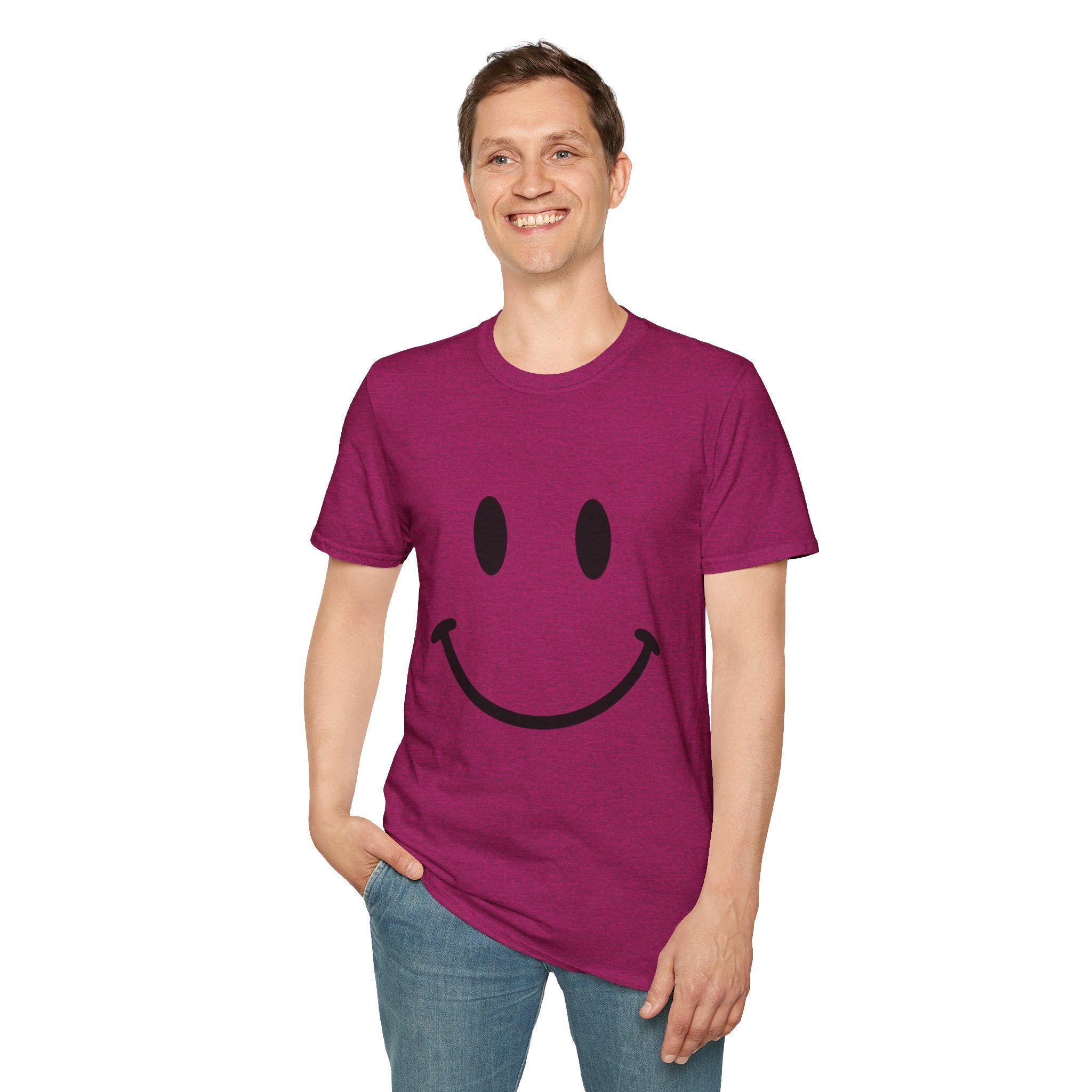 Large Black Smiley Face T-Shirt | Orange Graphic Tee