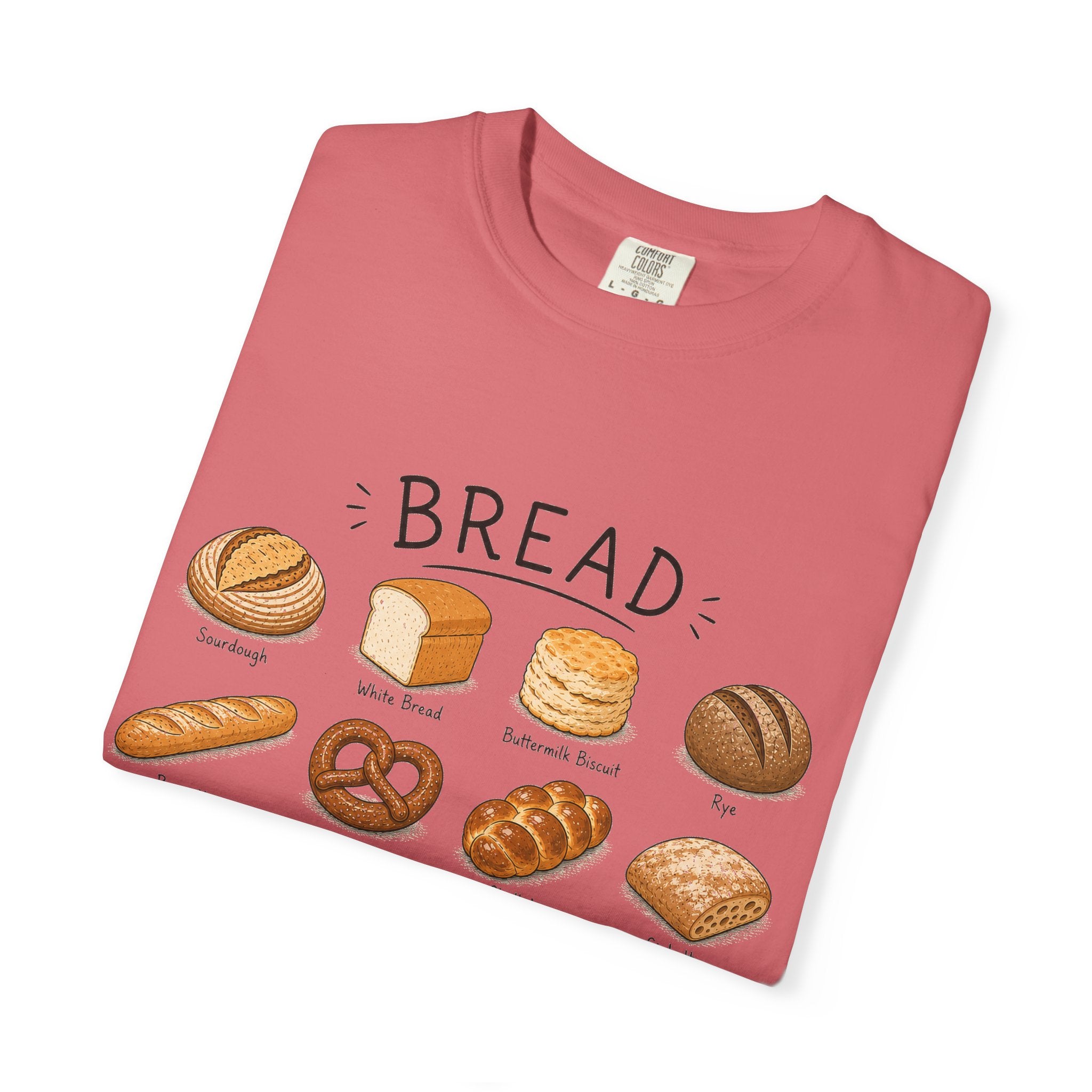 Bread Types T-Shirt — Illustrated Bakery Breads Chart Tee