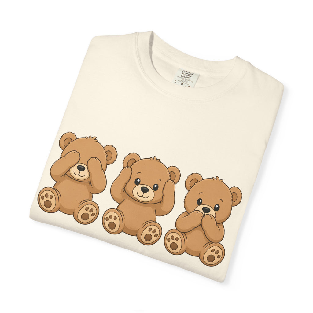 See No Evil Bears T‑Shirt — Cute Three Teddy Design, Cute Animal Tee for Kids & Adults