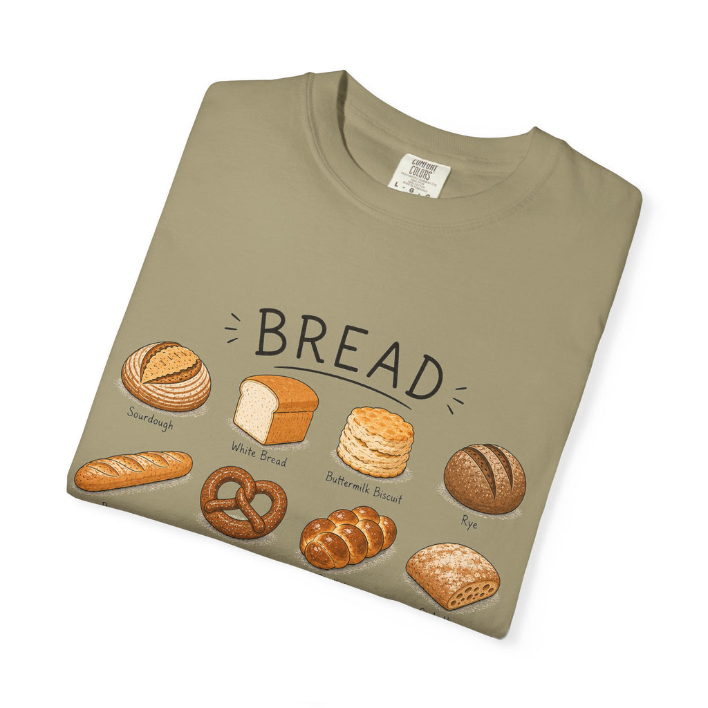 Bread Types T-Shirt — Illustrated Bakery Breads Chart Tee
