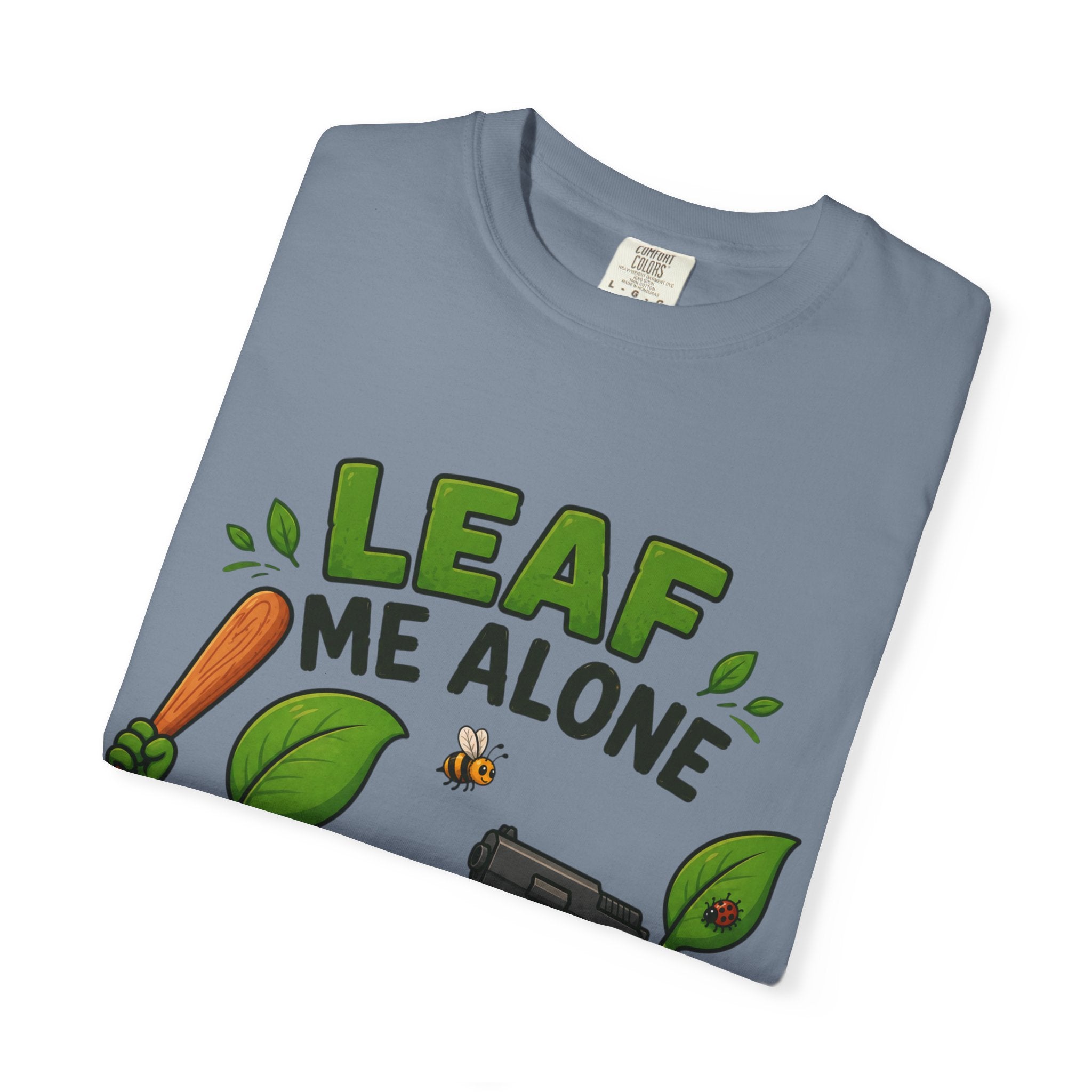 Leaf Me Alone T-Shirt — Funny Plant Pun Tee with Cute Potted Plants