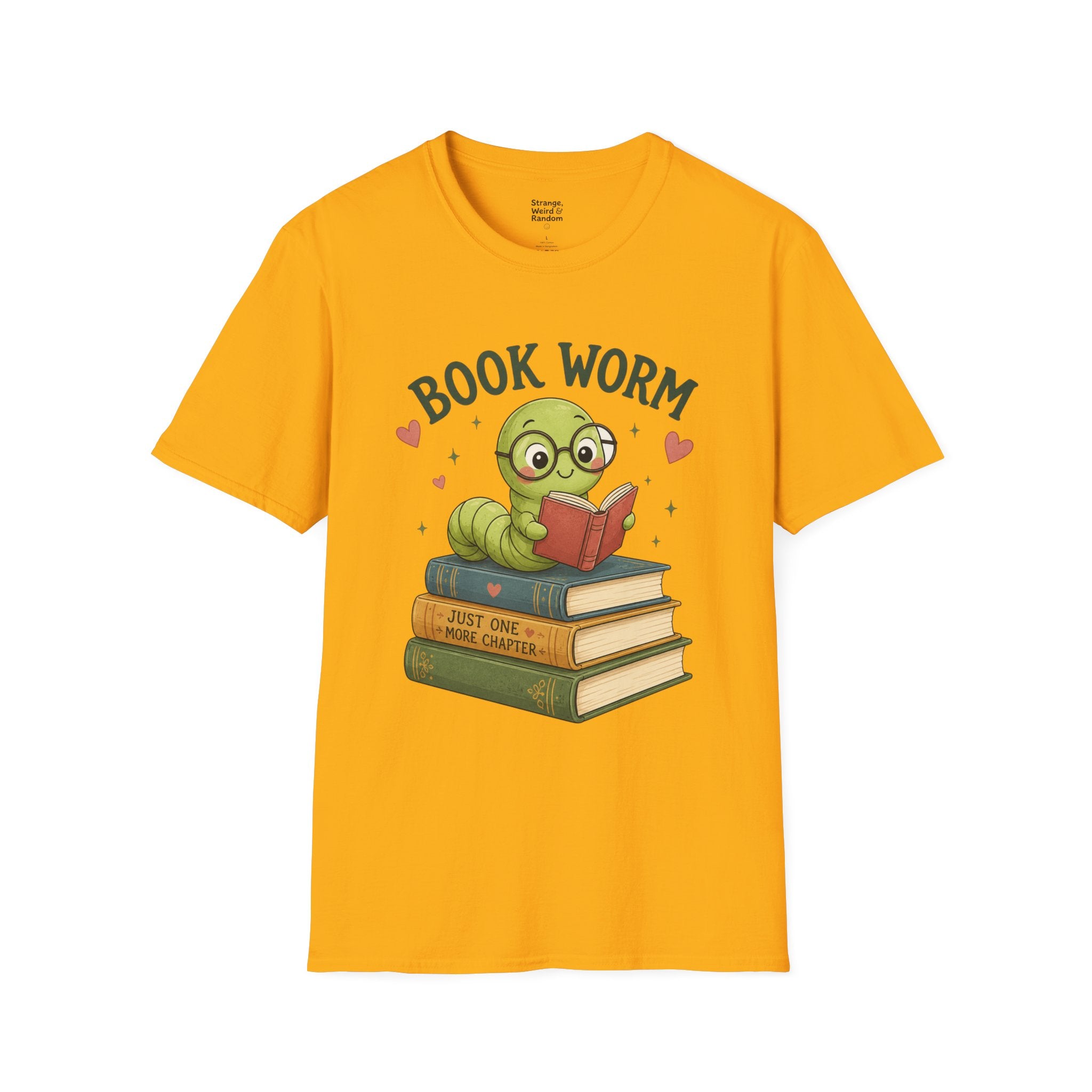 Book Worm T-Shirt — Cute Reading Worm Graphic Tee for Book Lovers