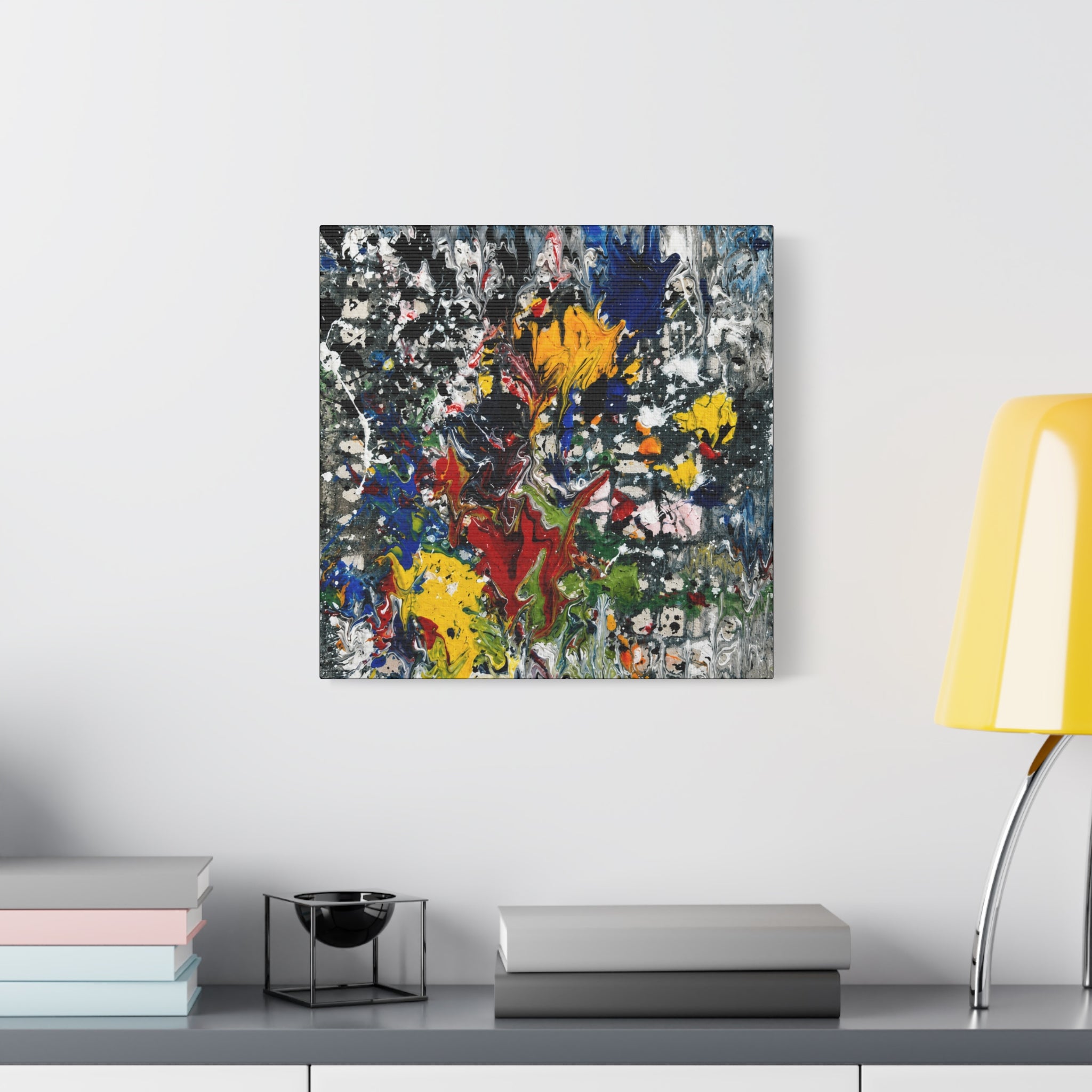 Abstract Floral Splash Matte Canvas Art - Stretched 1.25"