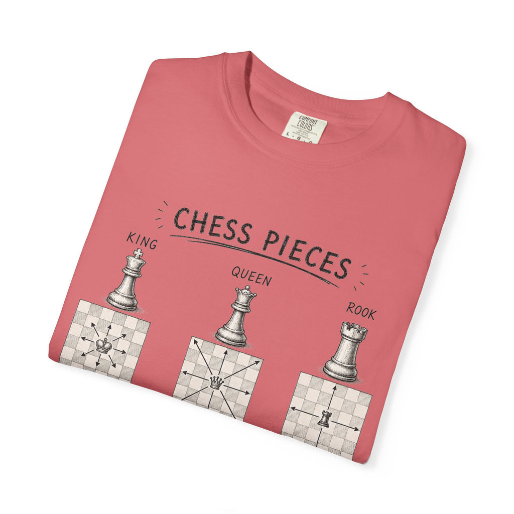 Chess Pieces Illustrated T-Shirt — Vintage Diagram Tee for Players & Fans