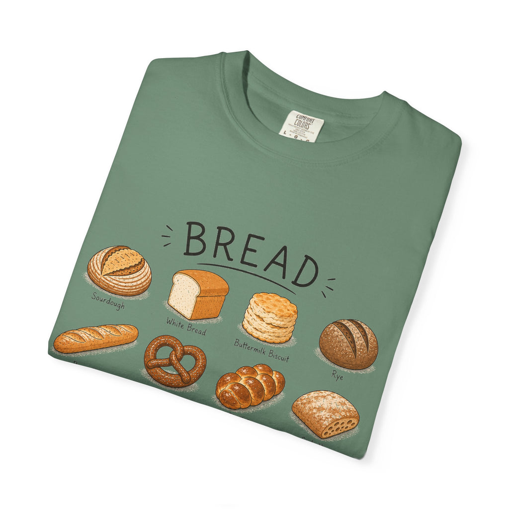 Bread Types T-Shirt — Illustrated Bakery Breads Chart Tee