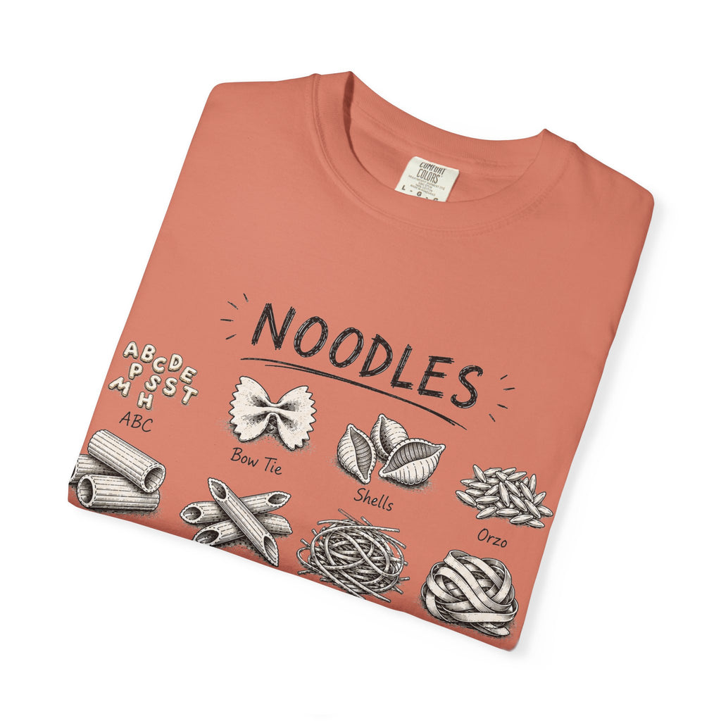 Noodles Chart T-Shirt — Illustrated Pasta Types Tee