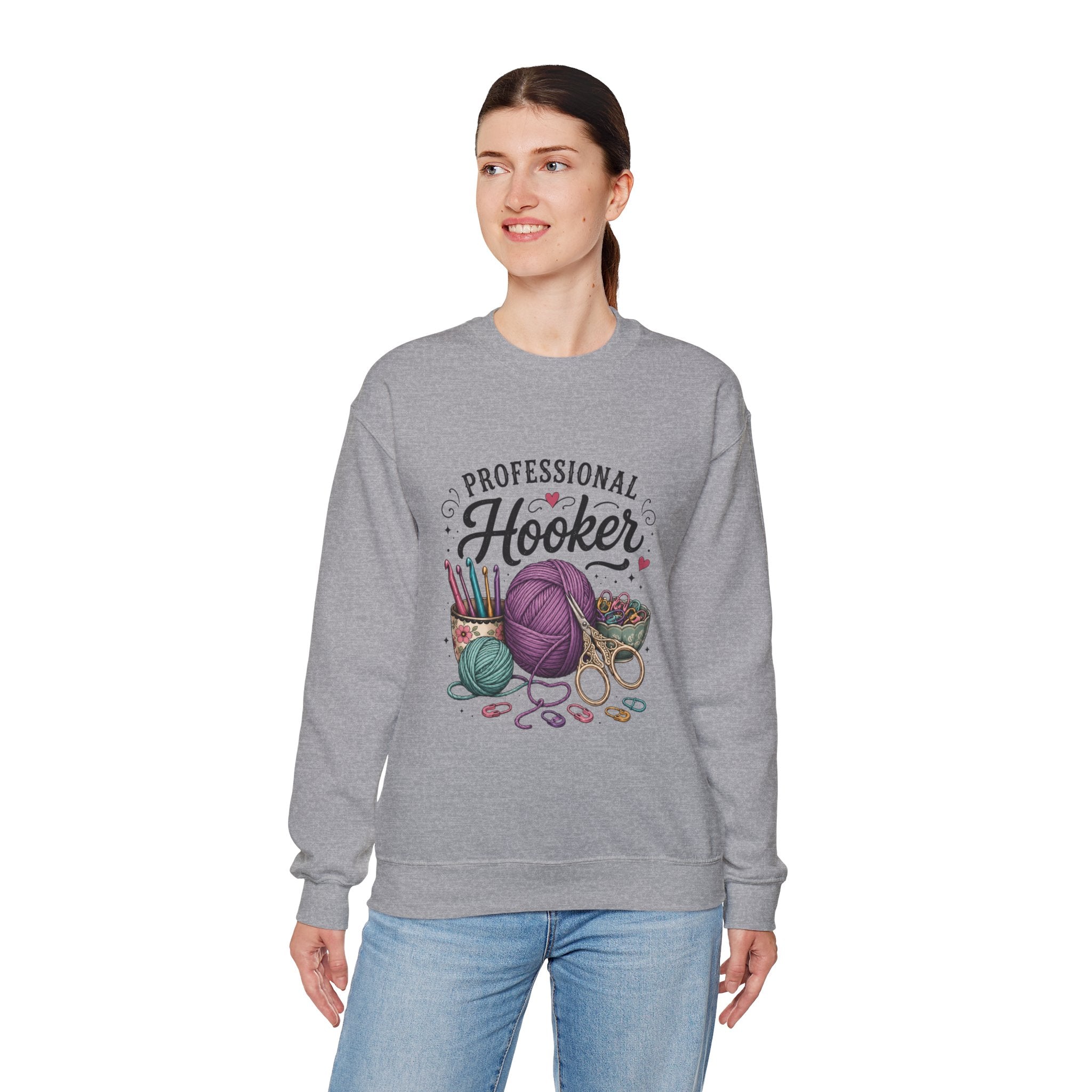 Professional Hooker Crochet  yarn crewneck sweatshirt | crochet hooks, yarn art