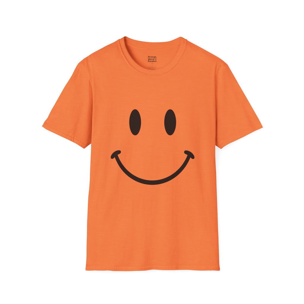 Large Black Smiley Face T-Shirt | Orange Graphic Tee