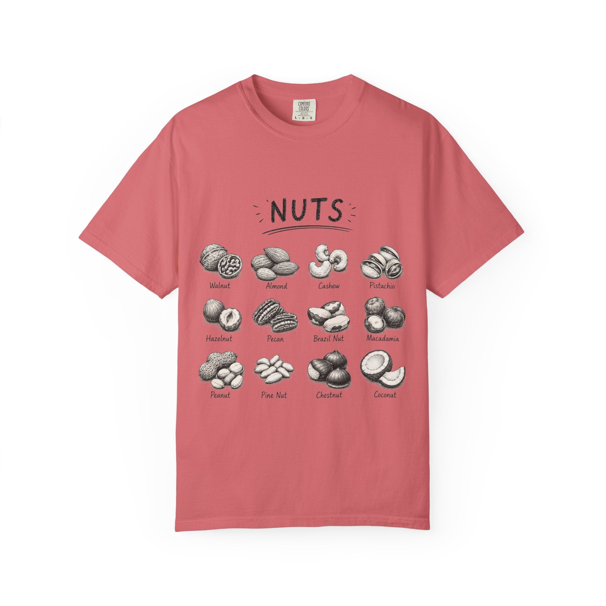 Nuts Illustrated T-Shirt — Vintage Botanical Nut Chart Tee