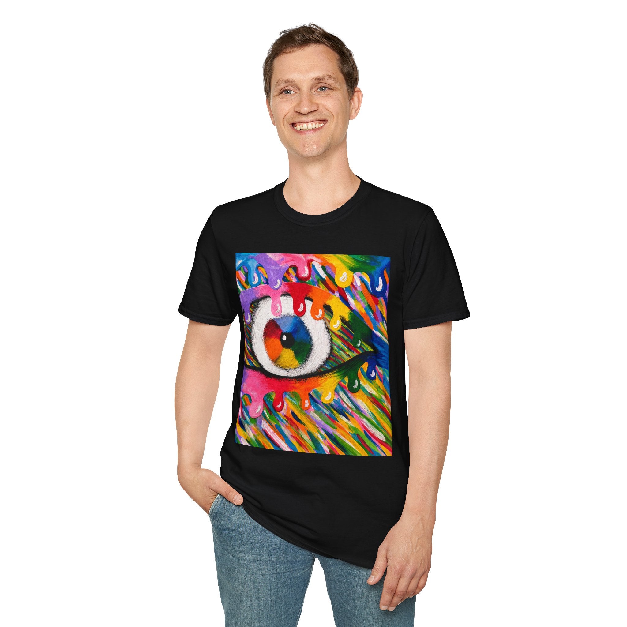 T-Shirt — Colorful Melting Eye Art Graphic Tee