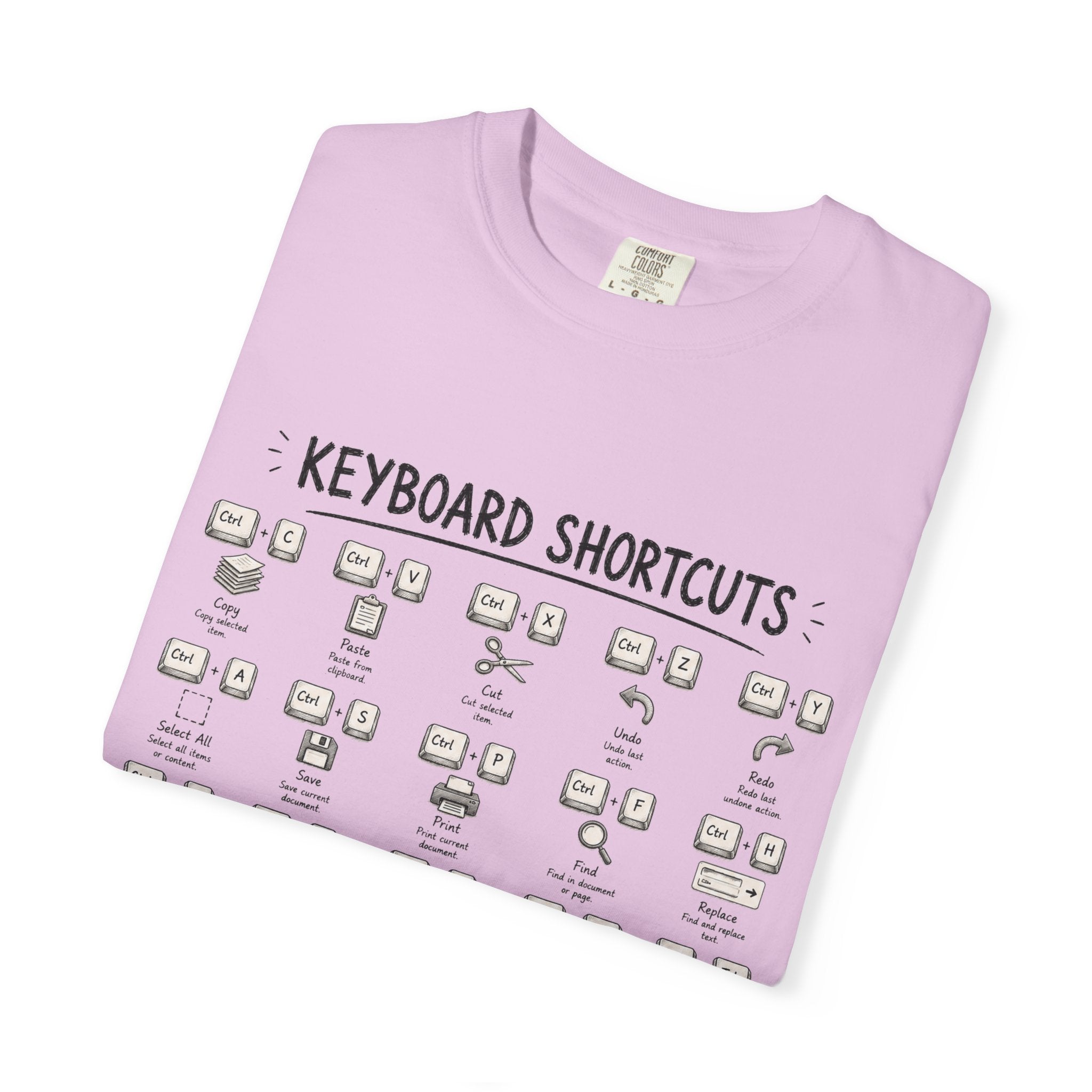 Keyboard Shortcuts T-Shirt — Programmer Tech Cheat Sheet Tee