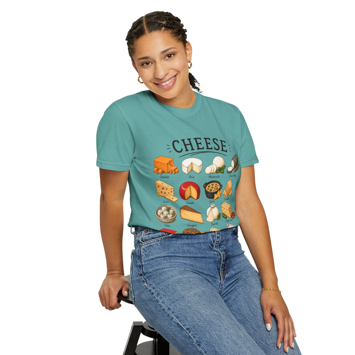 Cheese Types Illustrated T-Shirt — Vintage Cheese Chart Tee