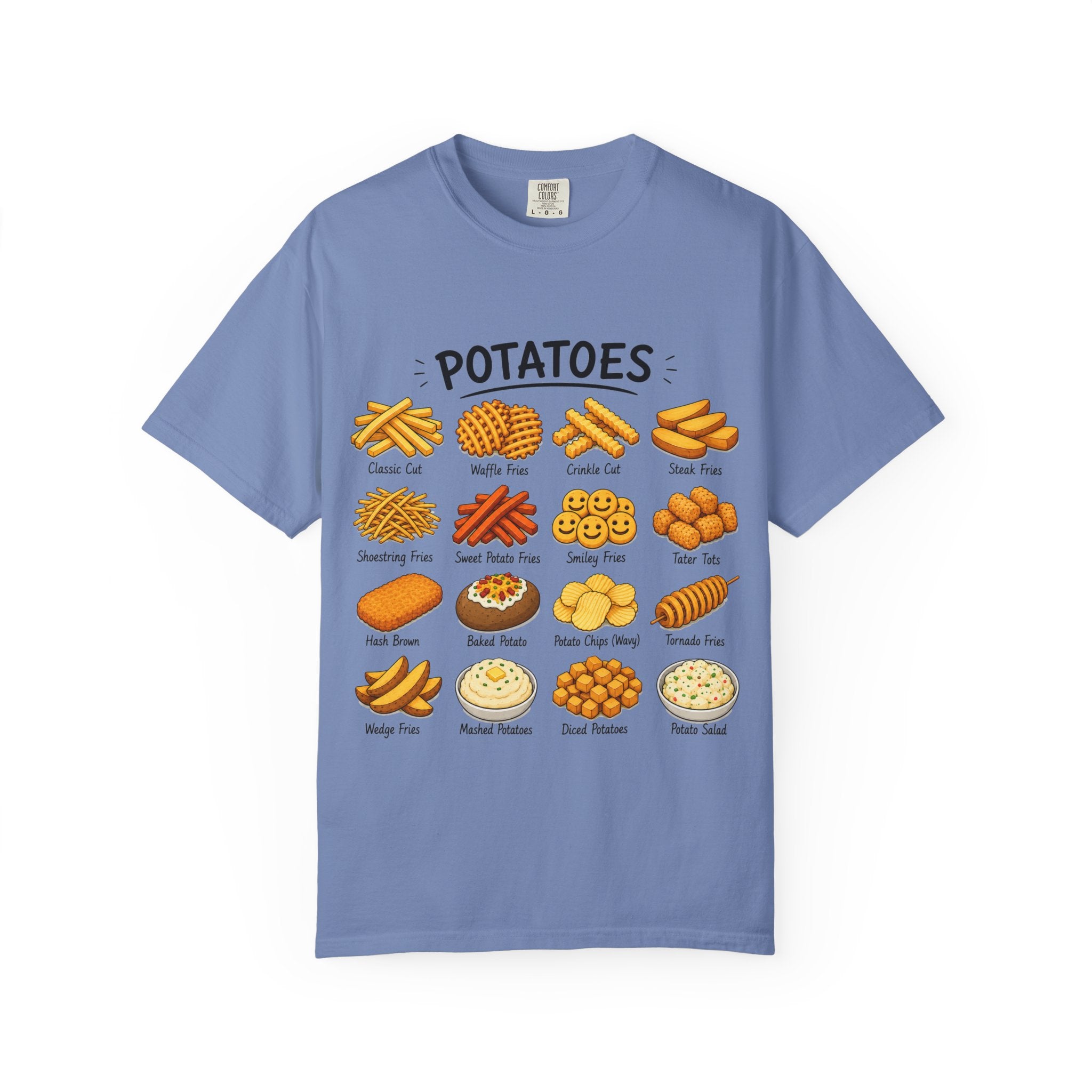 Potato Varieties T-Shirt — Cute Illustrated 'Potatoes' Chart Tee