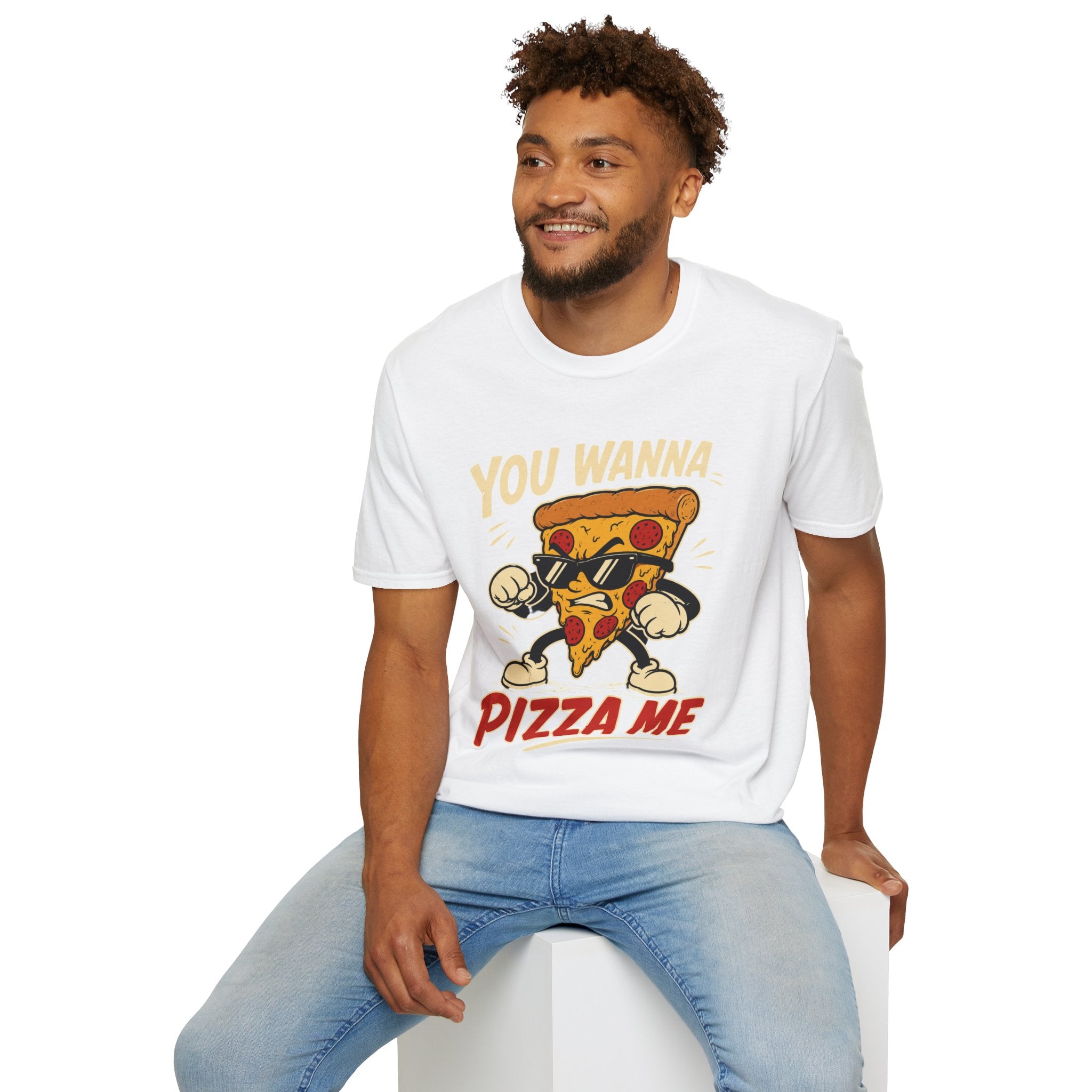 You Wanna Pizza Me T-Shirt | Retro Cartoon Pizza Slice Graphic