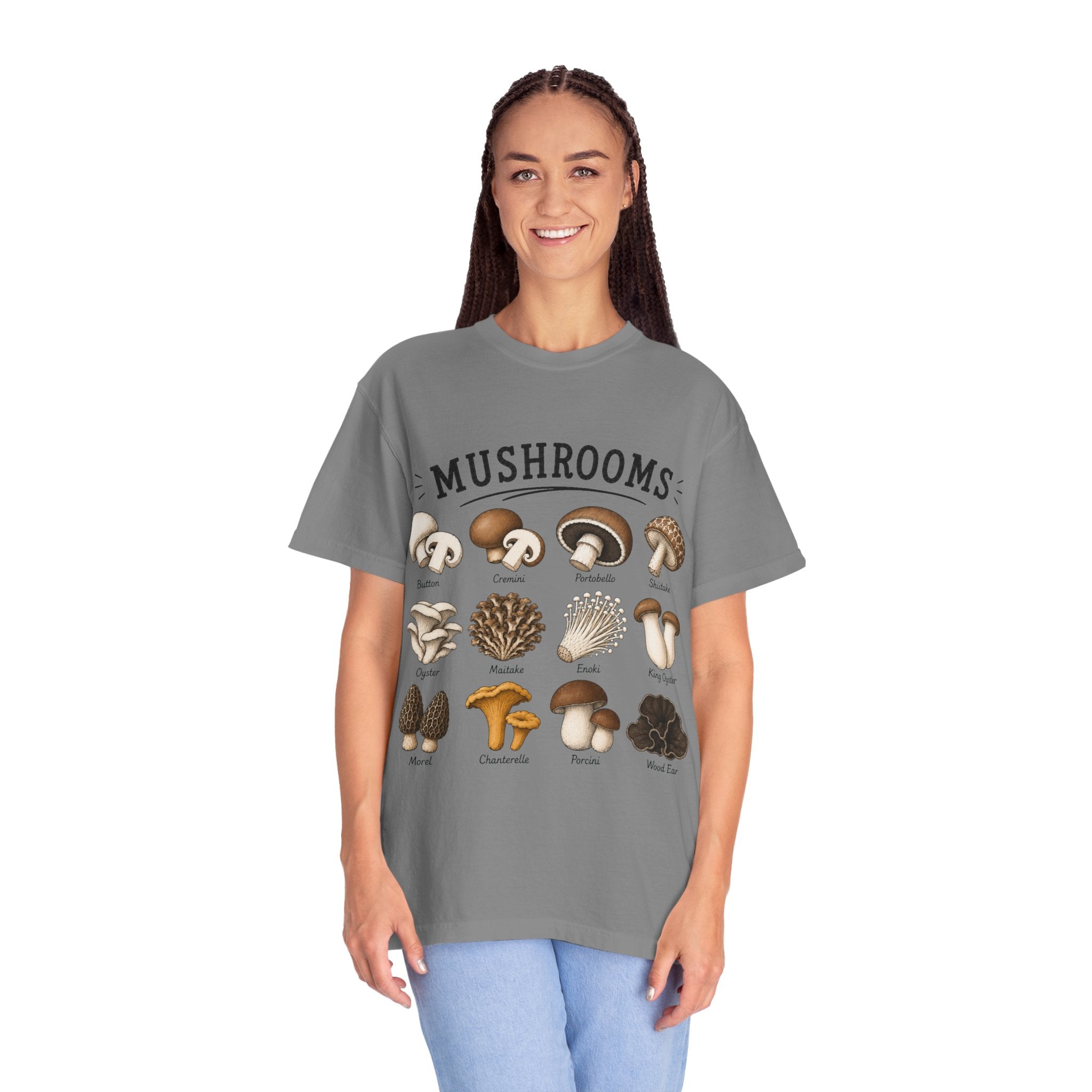 Mushroom Guide T-Shirt — Illustrated Edible & Wild Fungi Chart