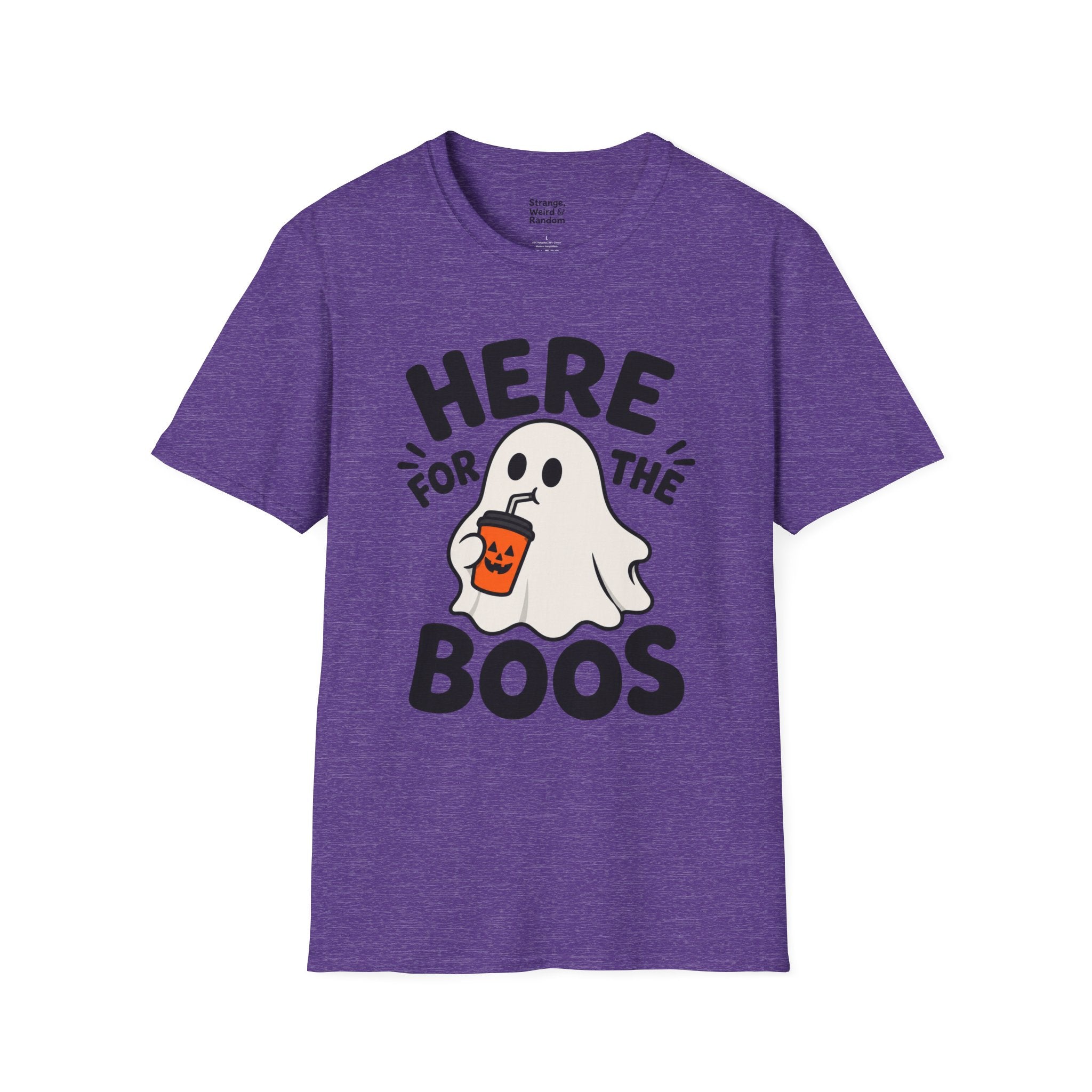 Here for the Boos T-Shirt | Halloween Ghost Graphic Tee