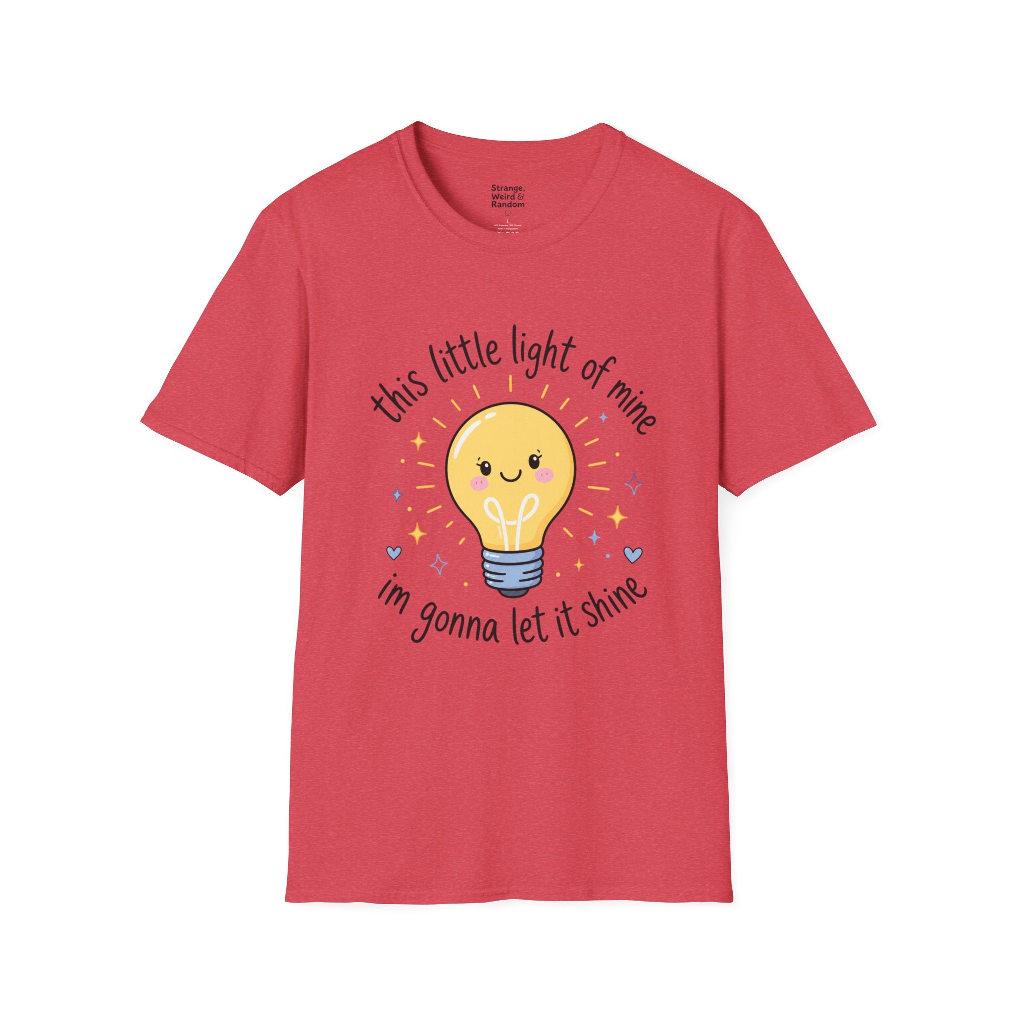 T-Shirt — "This Little Light of Mine" Cute Smiling Lightbulb Inspirational Tee