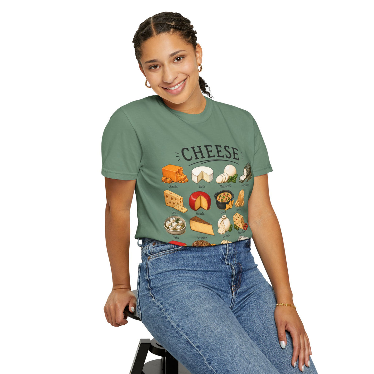 Cheese Types Illustrated T-Shirt — Vintage Cheese Chart Tee