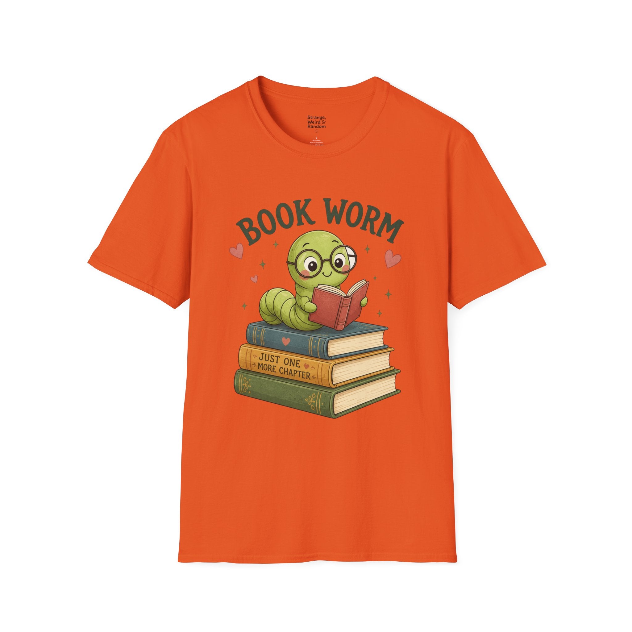 Book Worm T-Shirt — Cute Reading Worm Graphic Tee for Book Lovers