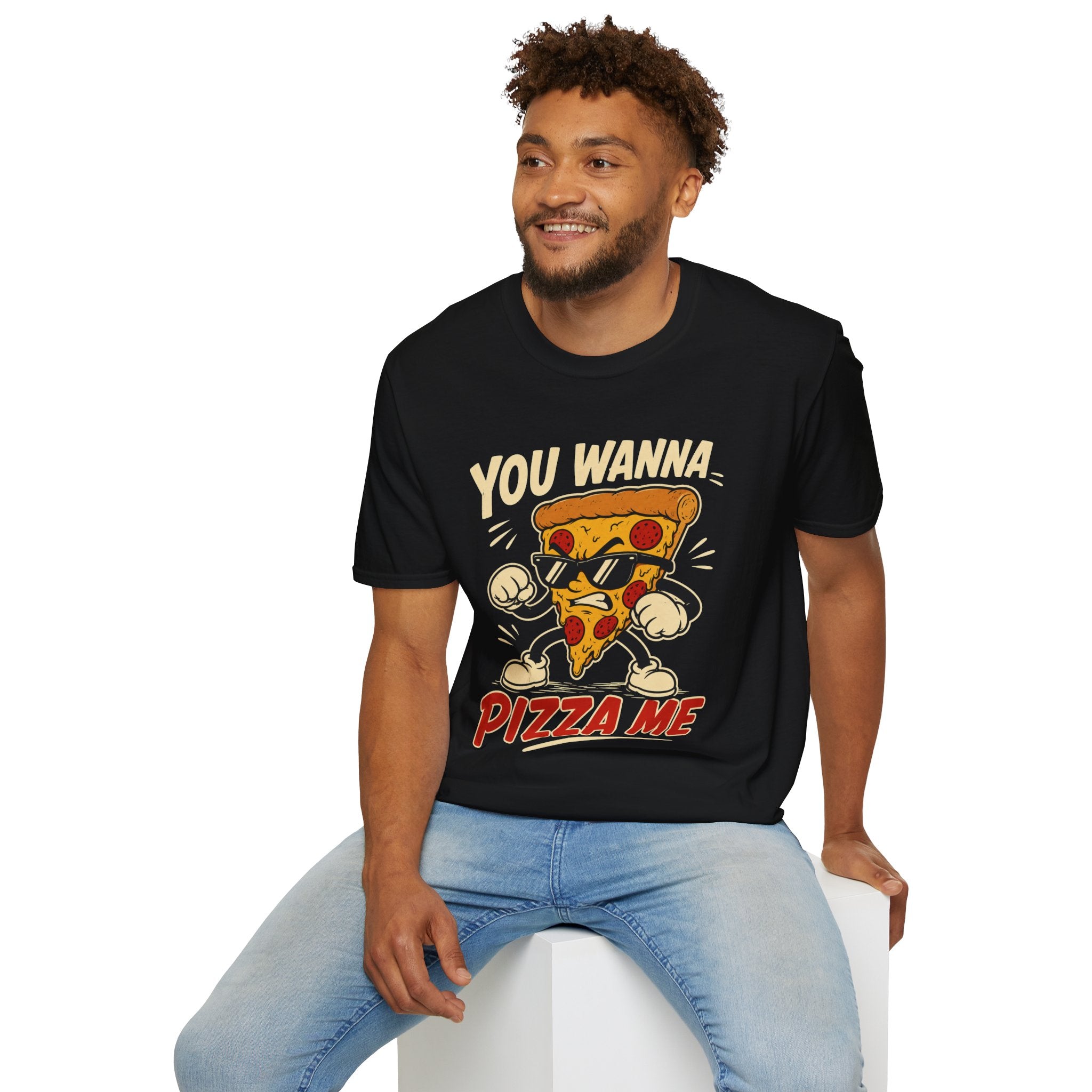 You Wanna Pizza Me T-Shirt | Retro Cartoon Pizza Slice Graphic