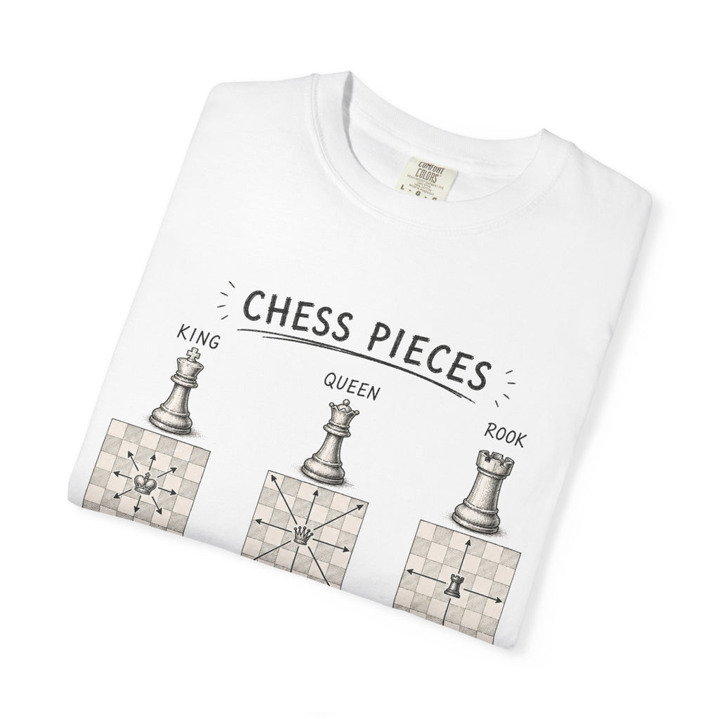 Chess Pieces Illustrated T-Shirt — Vintage Diagram Tee for Players & Fans