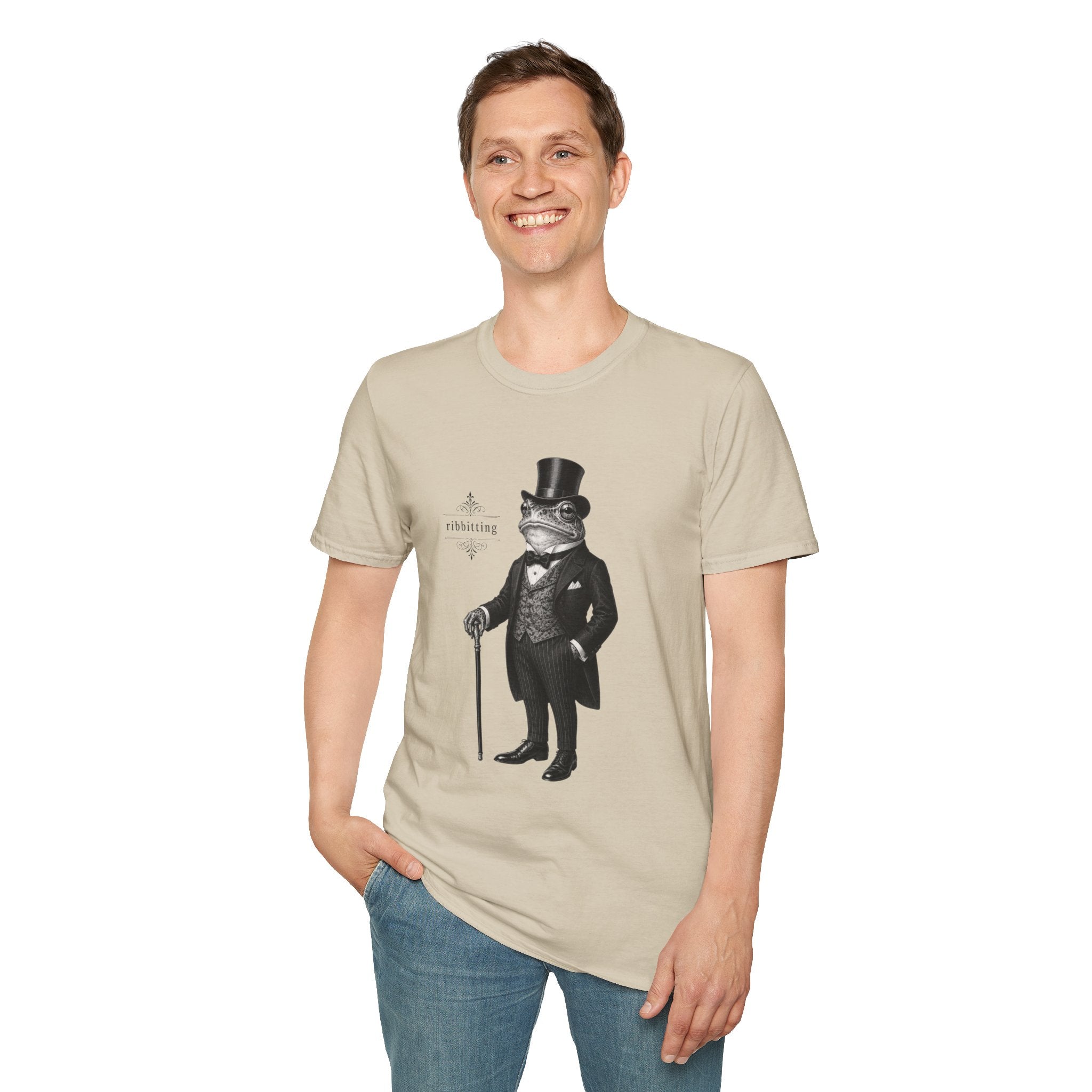 Dapper Frog Gentleman ribbitting T-Shirt | Vintage Victorian Top Hat