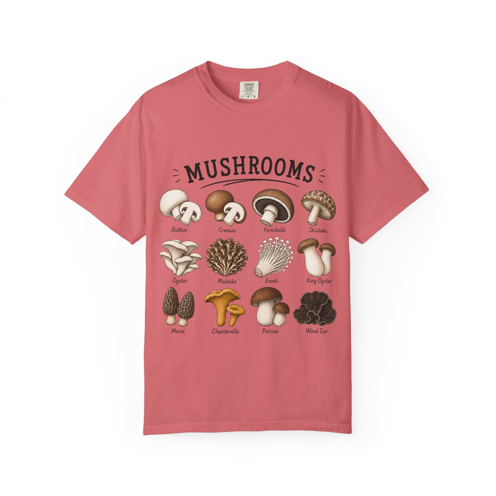 Mushroom Guide T-Shirt — Illustrated Edible & Wild Fungi Chart