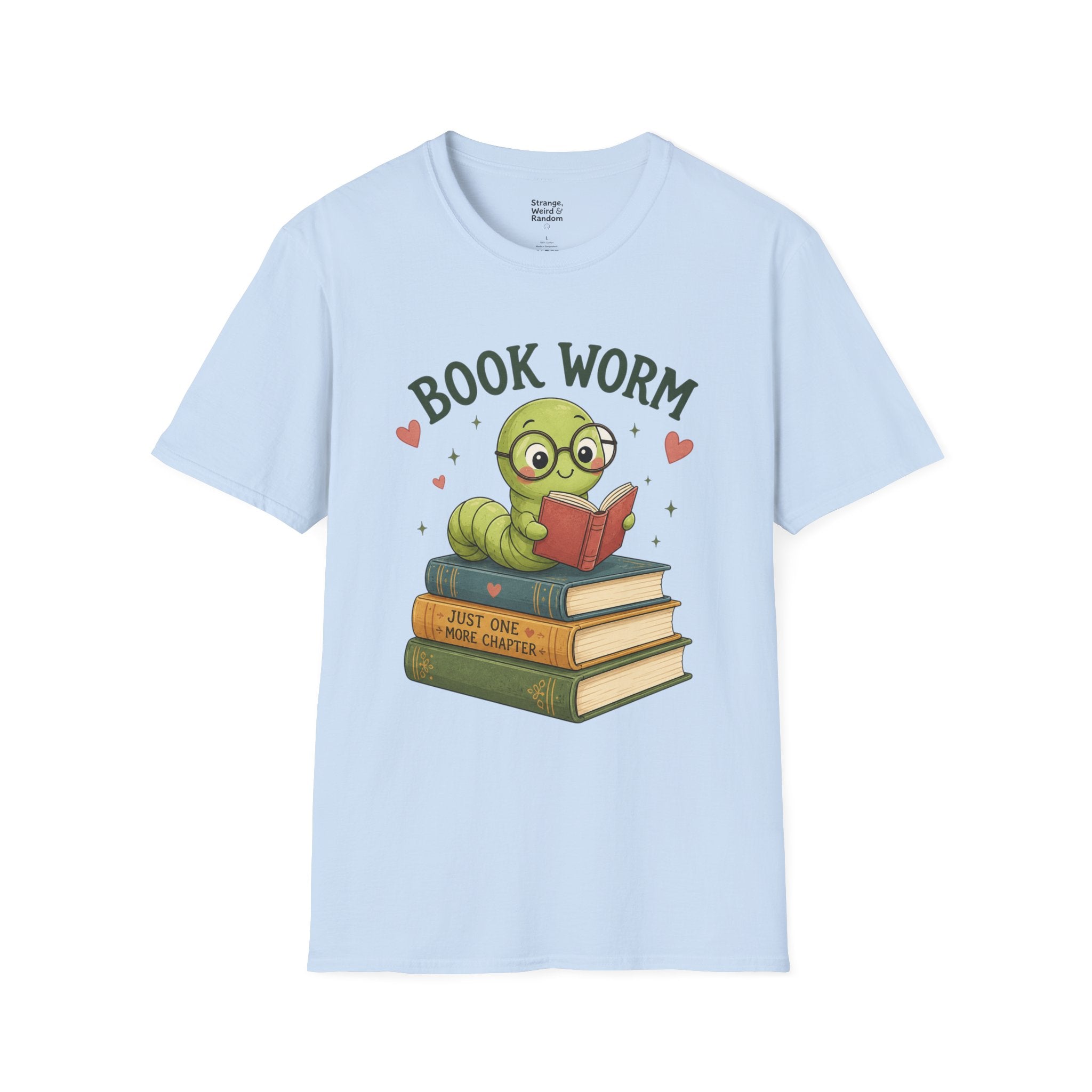 Book Worm T-Shirt — Cute Reading Worm Graphic Tee for Book Lovers