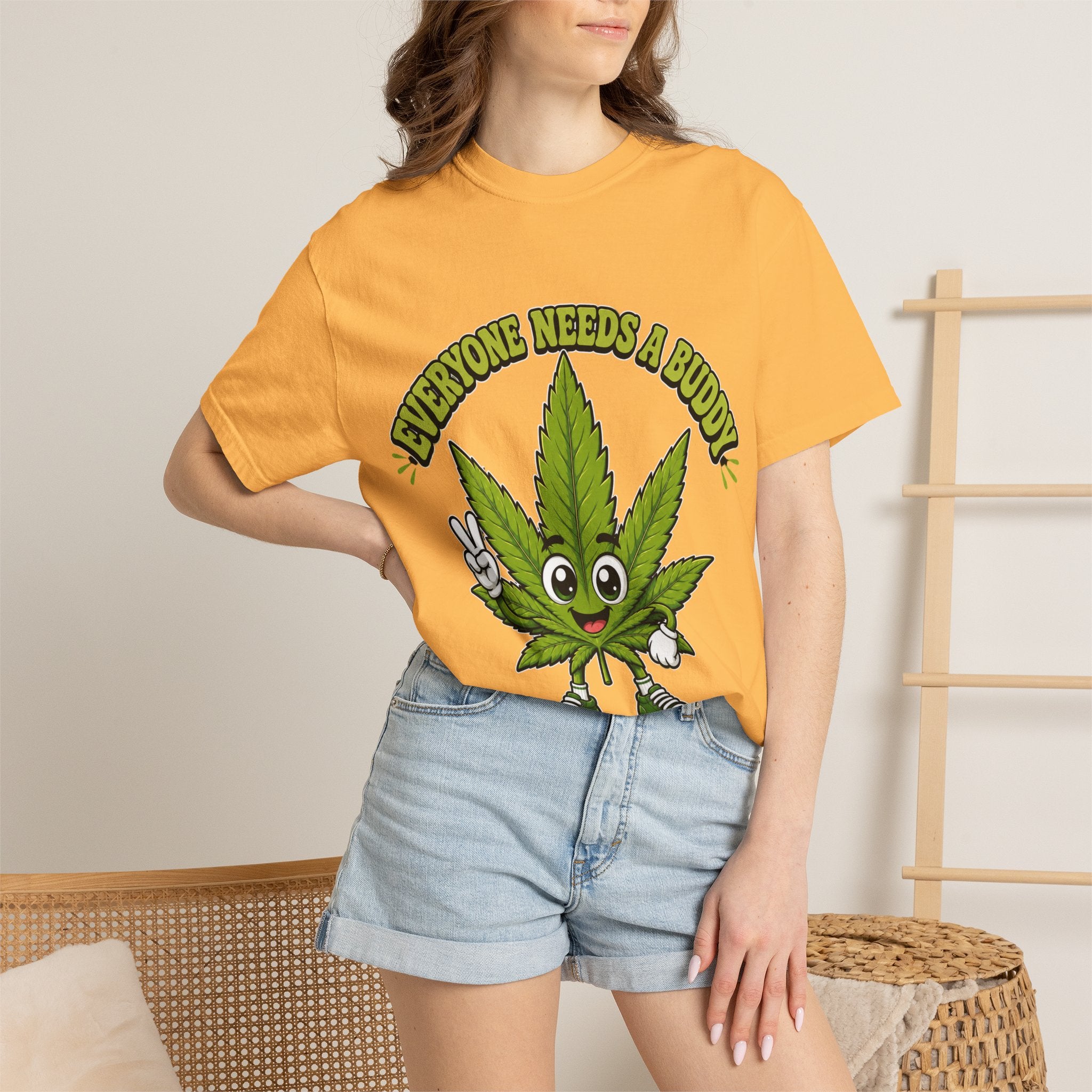 Everyone Needs a Buddy T-Shirt — Friendly Cannabis Leaf Graphic Tee