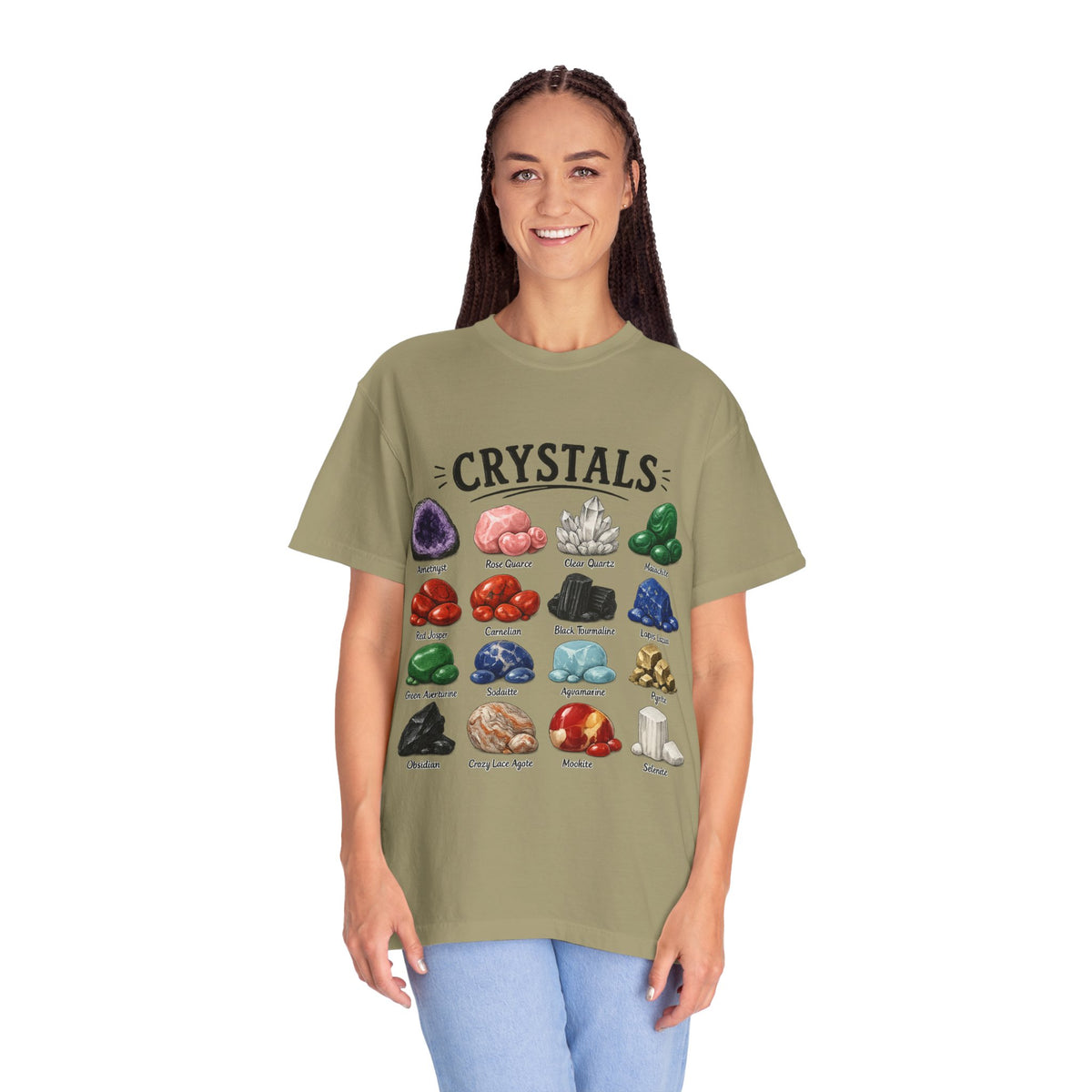 Crystal Guide T-Shirt — Illustrated Gemstone Chart Tee