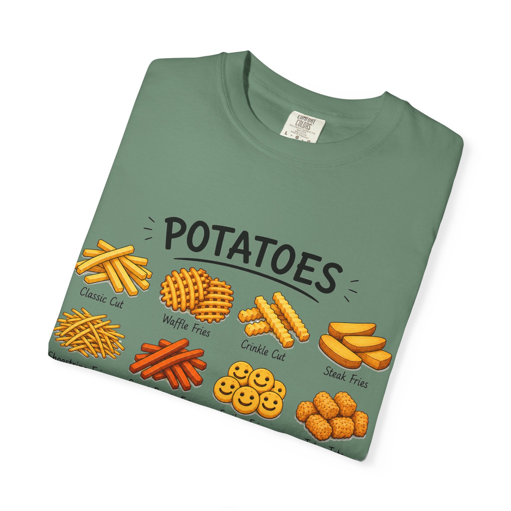 Potato Varieties T-Shirt — Cute Illustrated 'Potatoes' Chart Tee