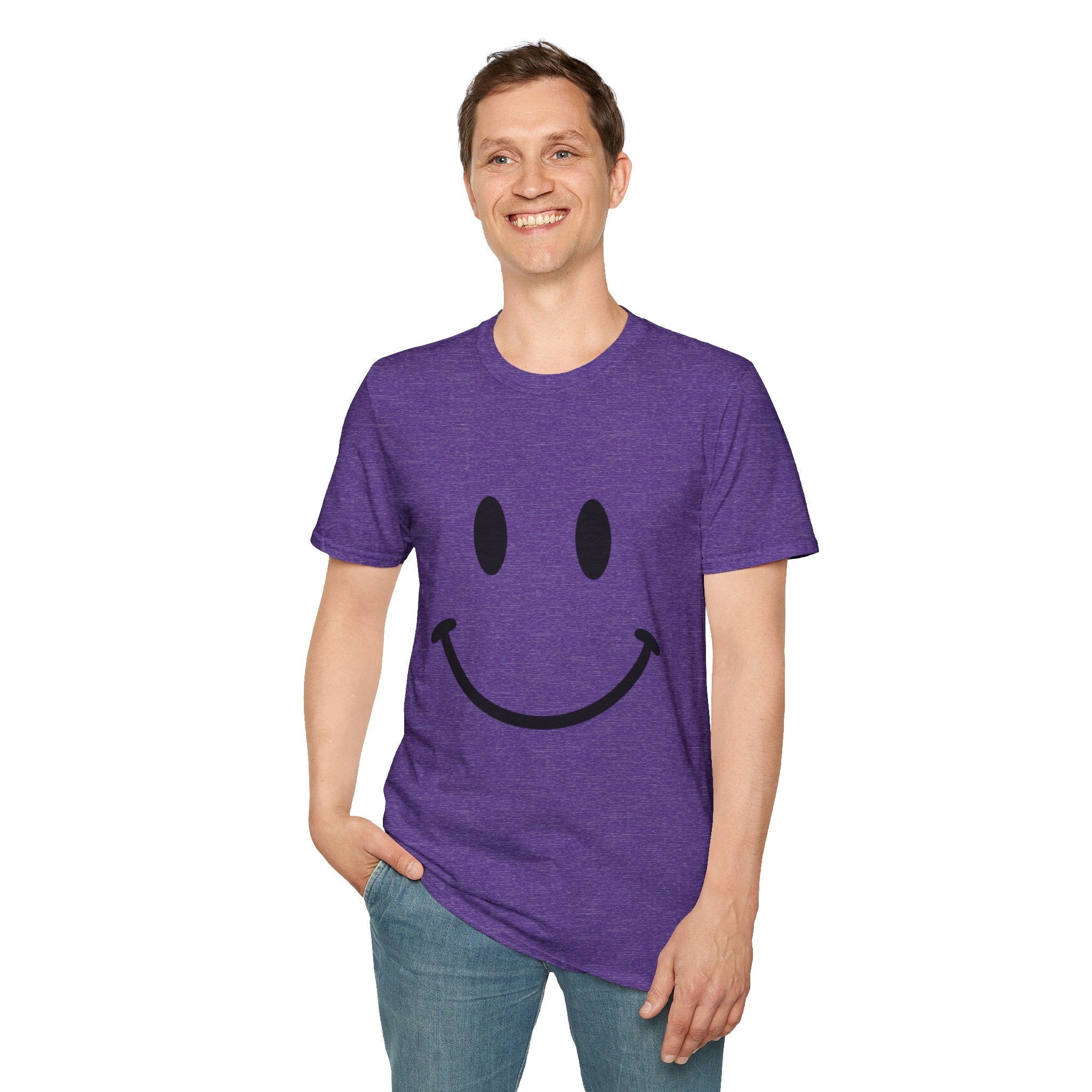 Large Black Smiley Face T-Shirt | Orange Graphic Tee