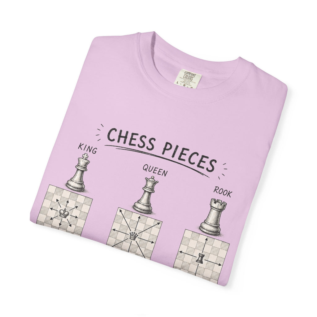 Chess Pieces Illustrated T-Shirt — Vintage Diagram Tee for Players & Fans