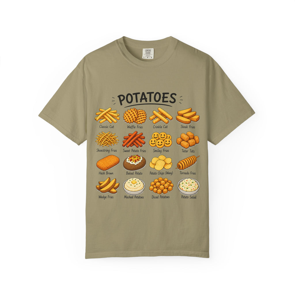 Potato Varieties T-Shirt — Cute Illustrated 'Potatoes' Chart Tee