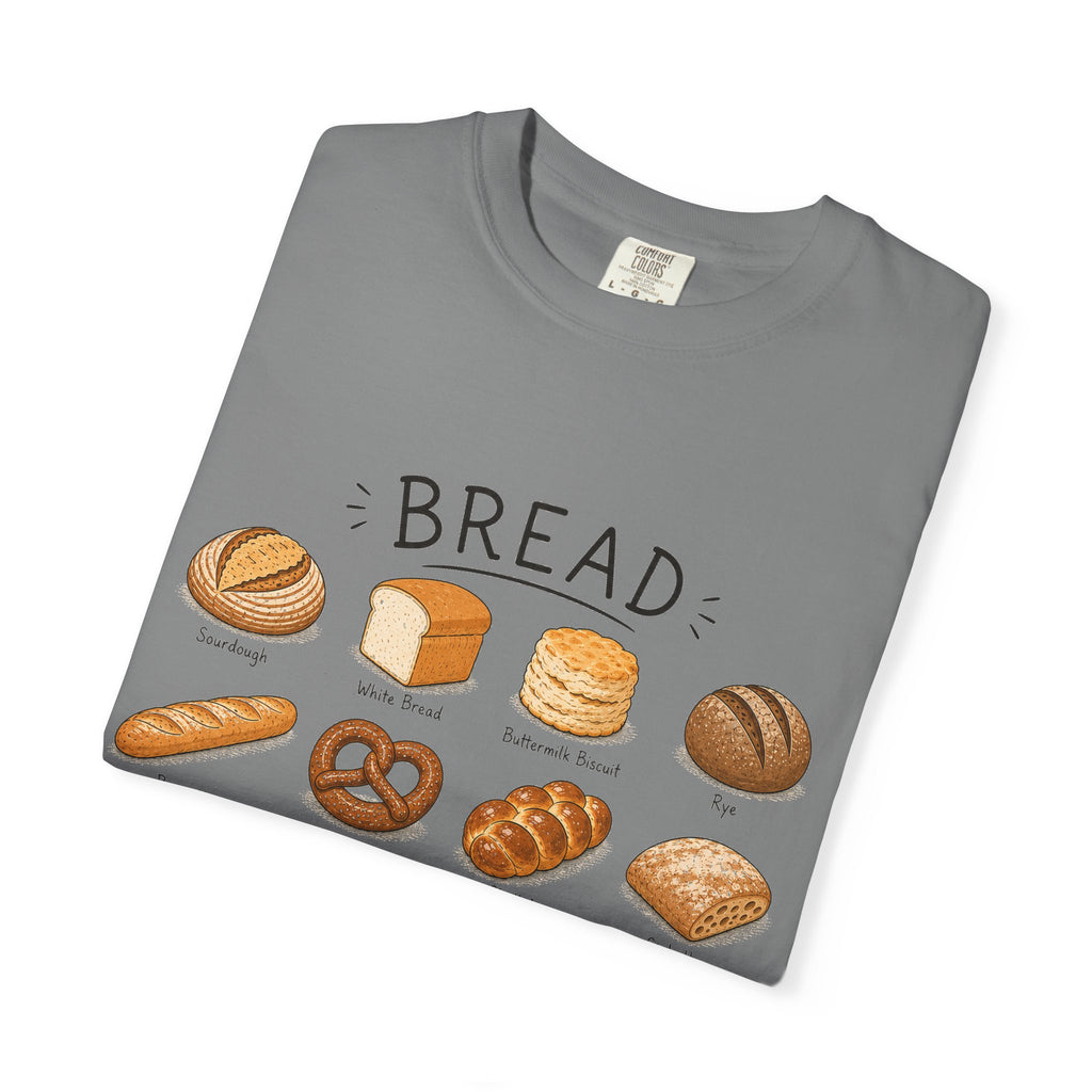 Bread Types T-Shirt — Illustrated Bakery Breads Chart Tee