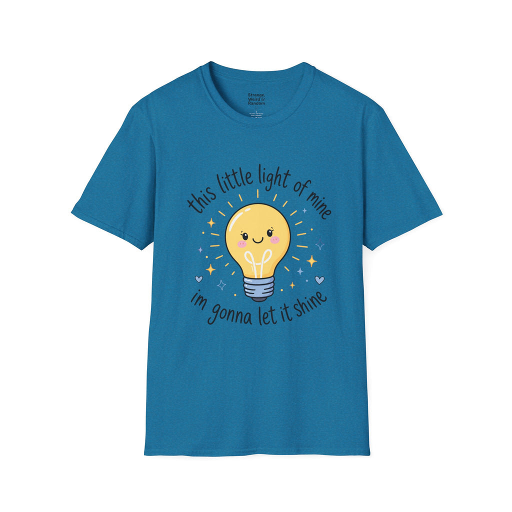 T-Shirt — "This Little Light of Mine" Cute Smiling Lightbulb Inspirational Tee